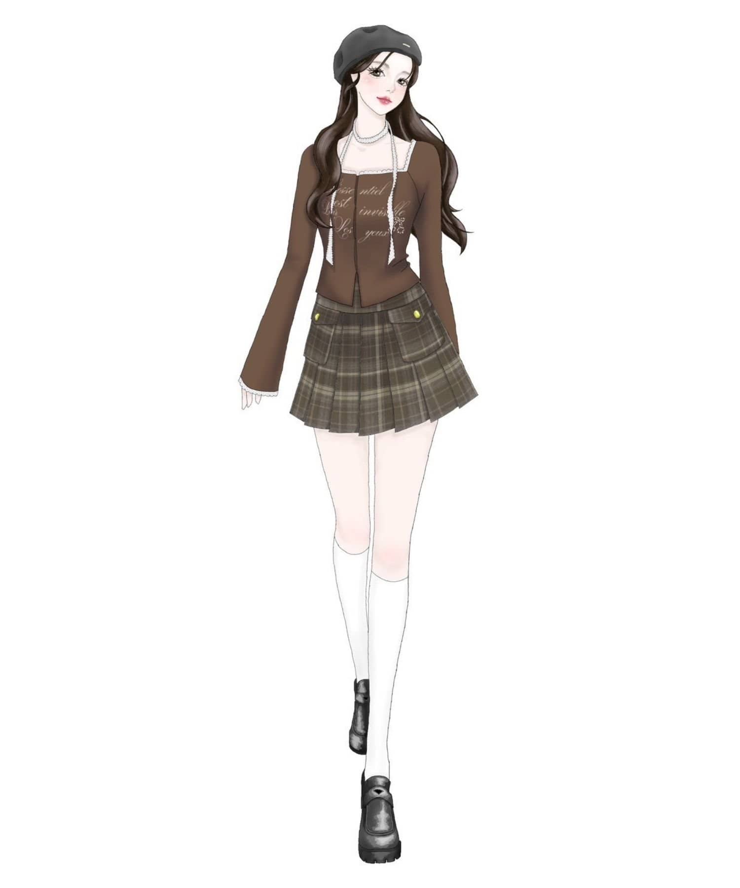 OLIVE des OLIVE(オリーブ デ オリーブ) 【インフルエンサー企画 】Shion プリーツミニスカート