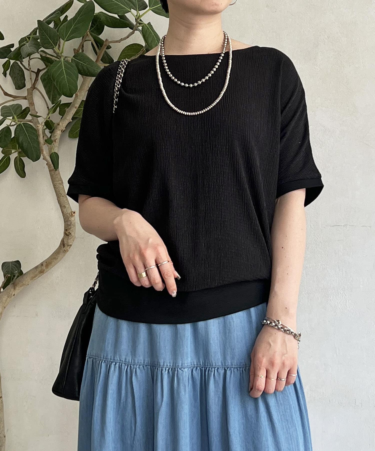 Croisiere(クロジエール) シャーリングドルマンカットソー