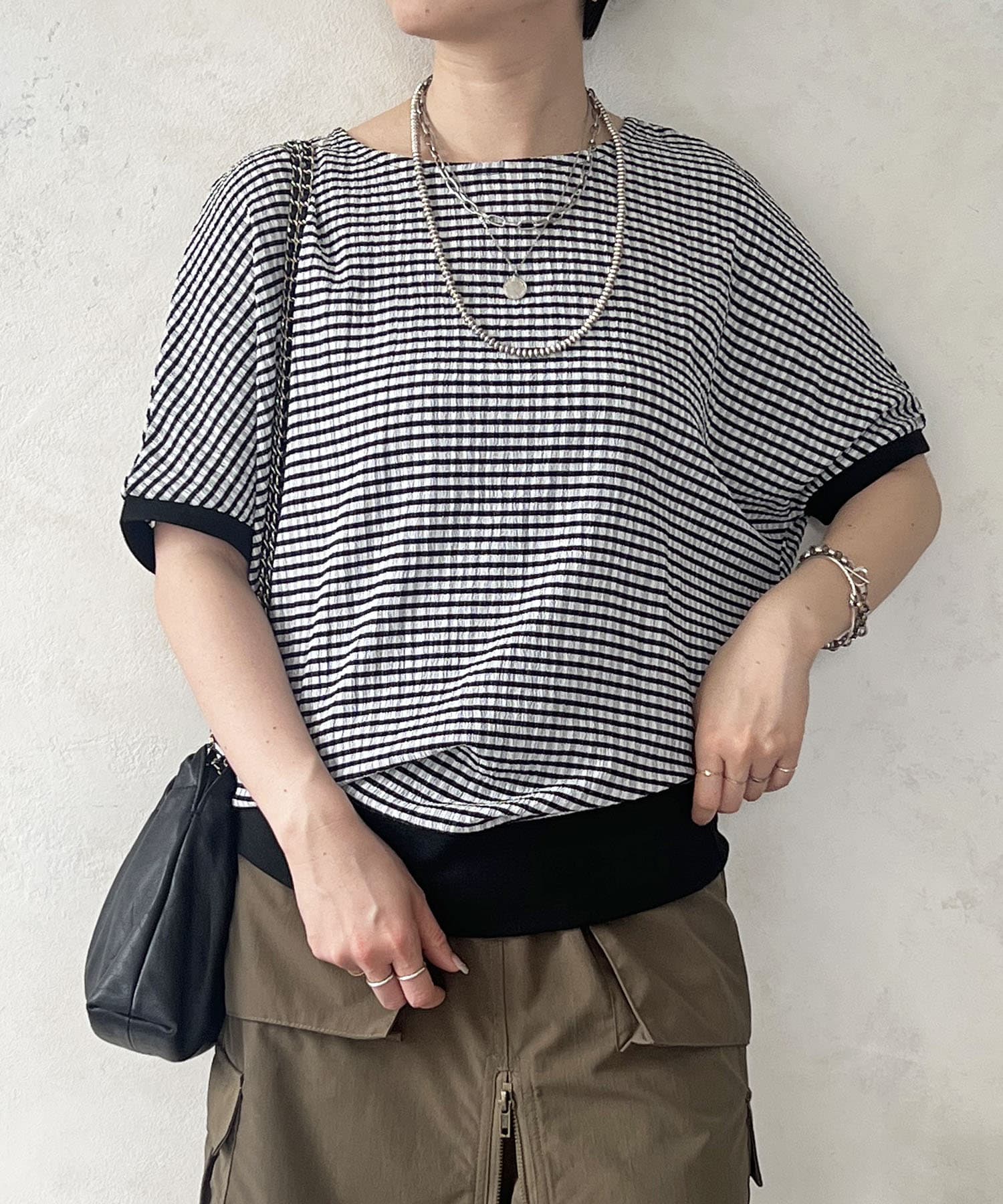 Croisiere(クロジエール) シャーリングドルマンカットソー