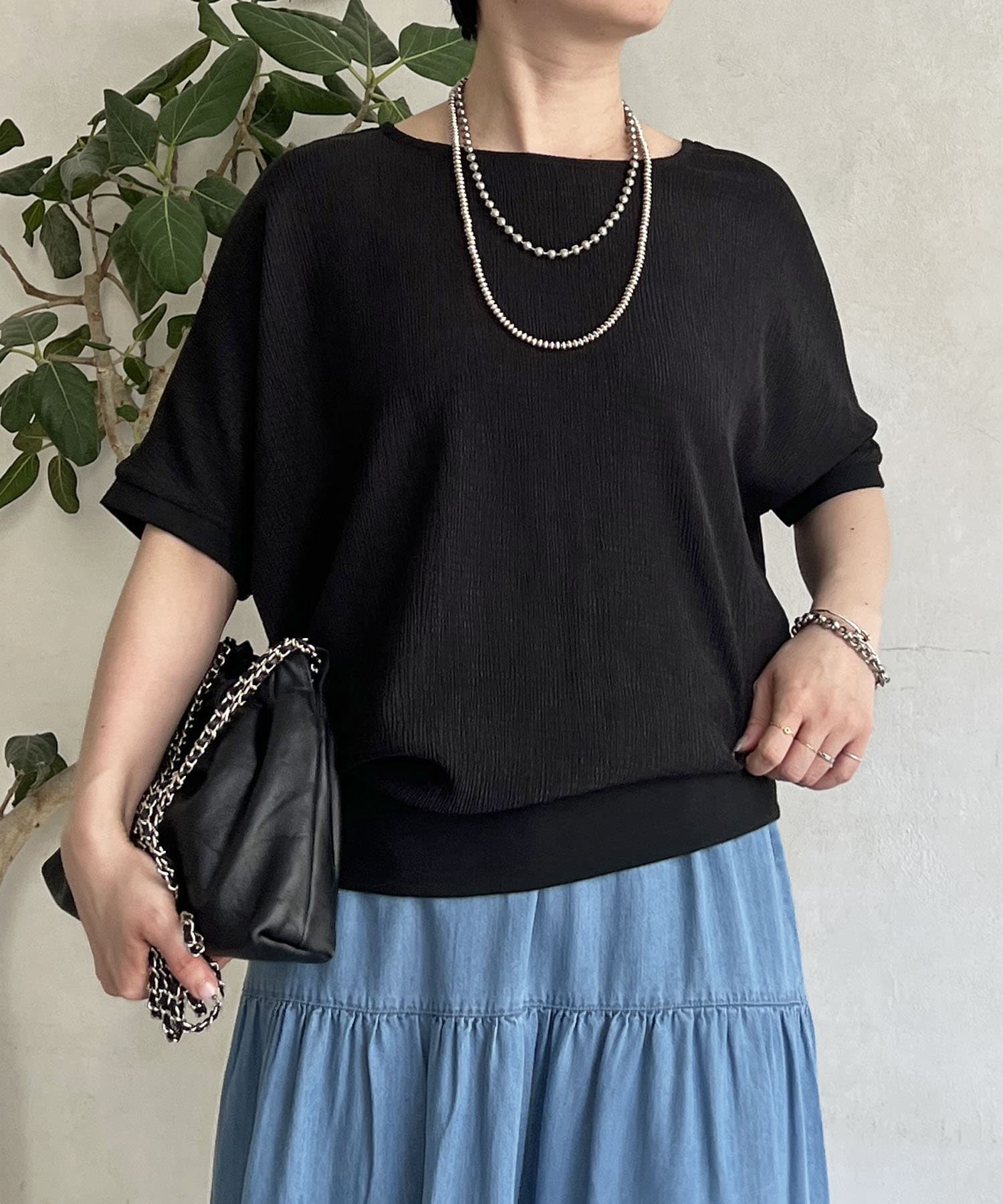 Croisiere(クロジエール) シャーリングドルマンカットソー