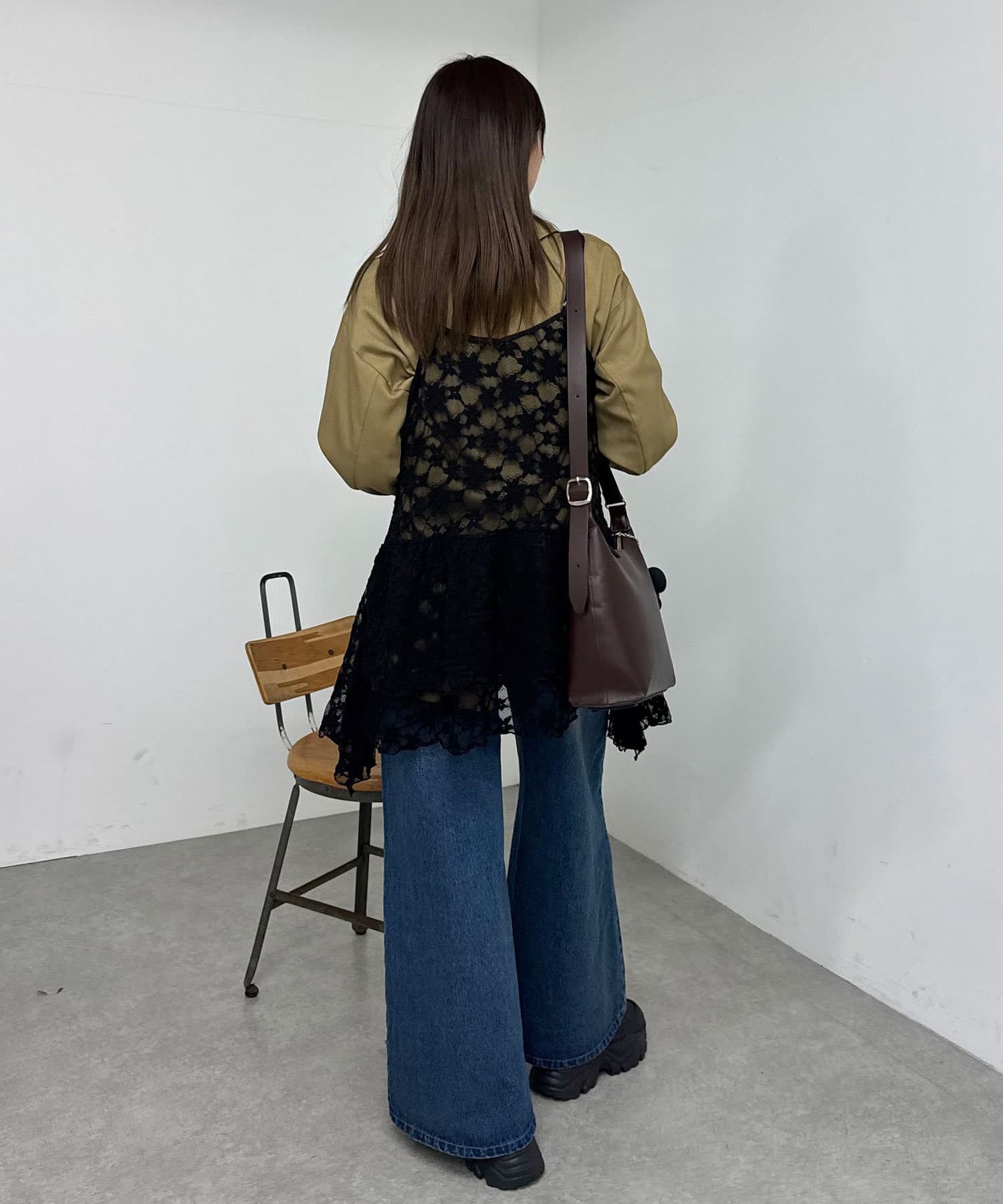 CIAOPANIC(チャオパニック) レースチュニックナンバリングイレヘムワンピース