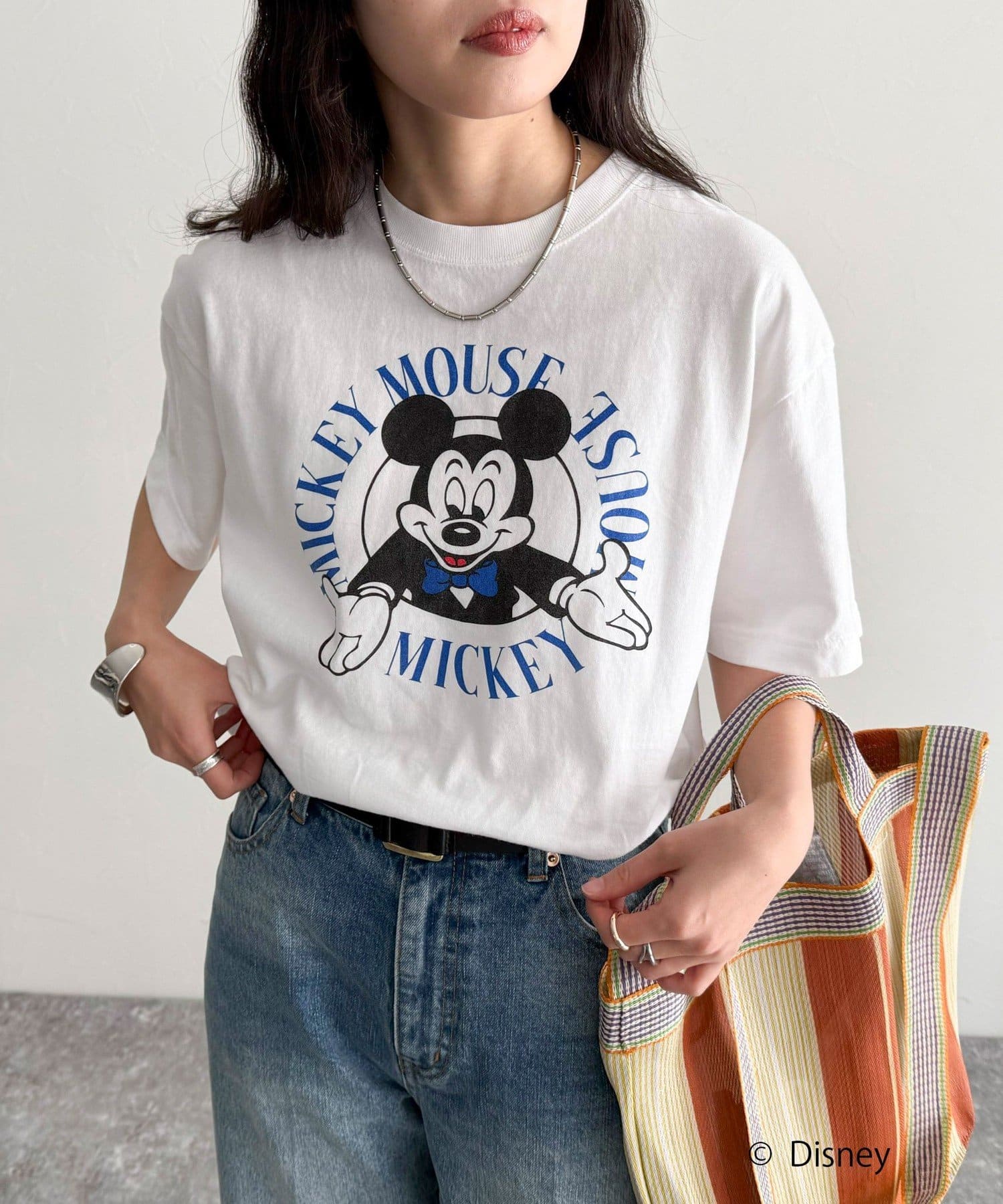 FREDY & GLOSTER(フレディ アンド グロスター) レディース 【GOOD ROCK SPEED】Disney Mickey 半袖Tシャツ オフホワイト