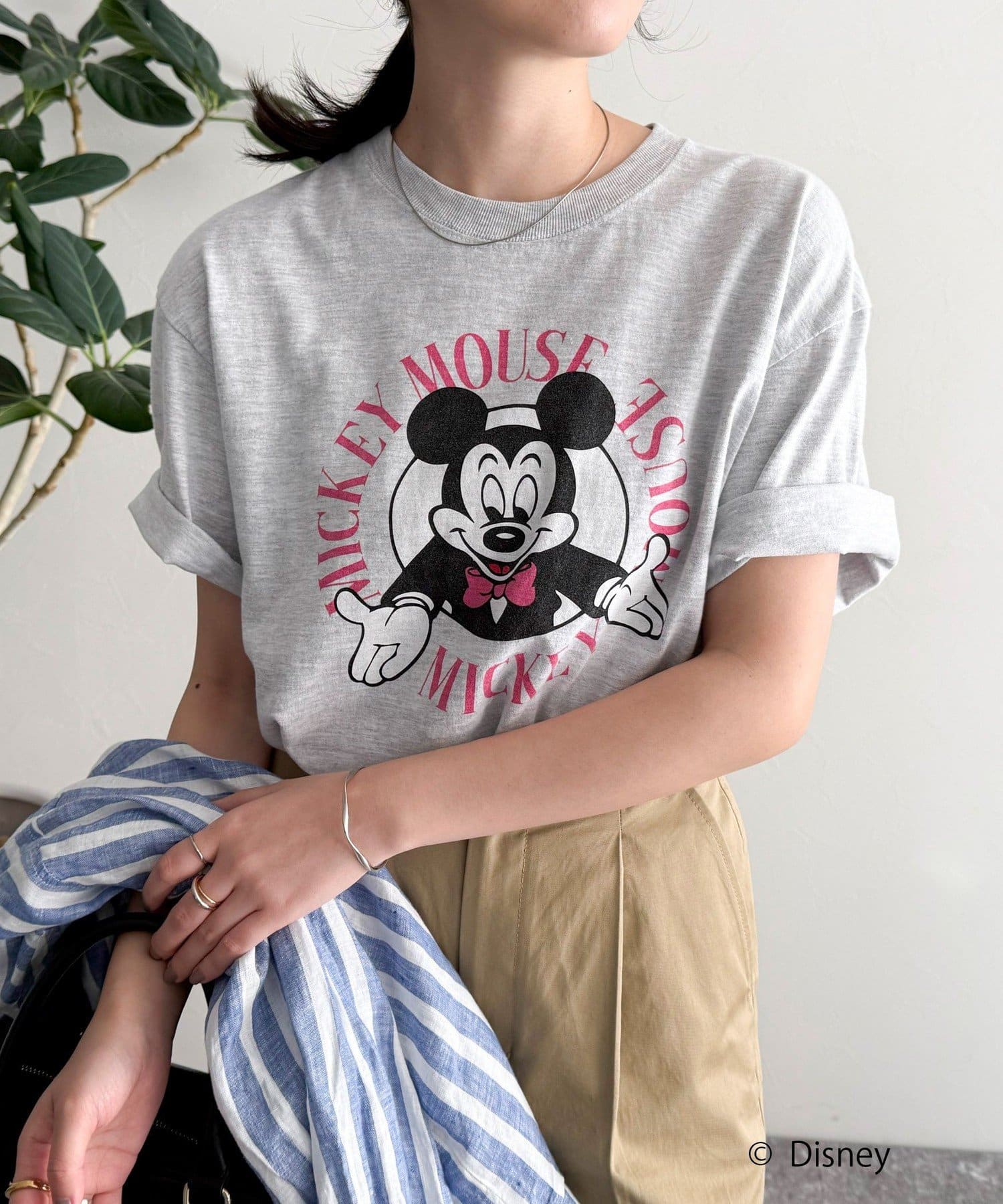 FREDY & GLOSTER(フレディ アンド グロスター) レディース 【GOOD ROCK SPEED】Disney Mickey 半袖Tシャツ ライトグレー