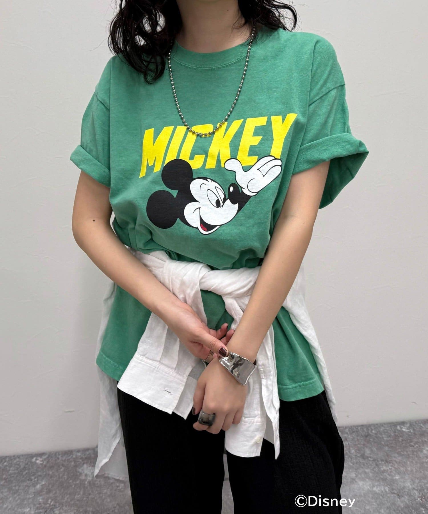 FREDY & GLOSTER(フレディ アンド グロスター) レディース 【GOOD ROCK SPEED】Disney Mickey 半袖Tシャツ グリーン