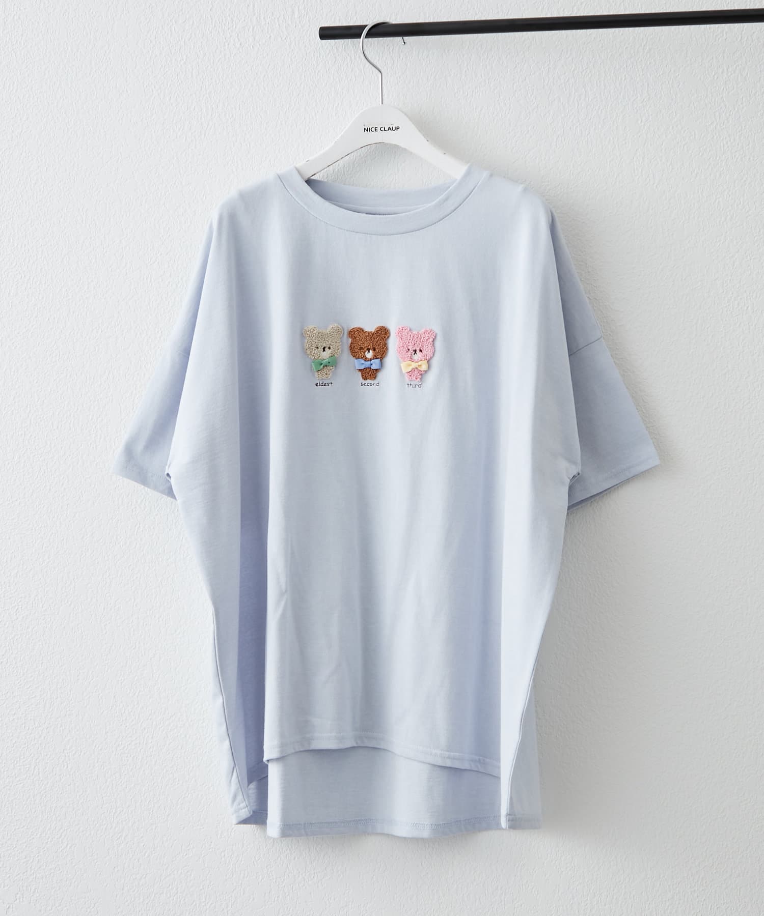 NICE CLAUP / OLIVE des OLIVE OUTLET(ナイスクラップ  / オリーブ デ オリーブ アウトレット) 【RMAF】【まるでぬいぐるみ!!】3匹のくま&リボンT