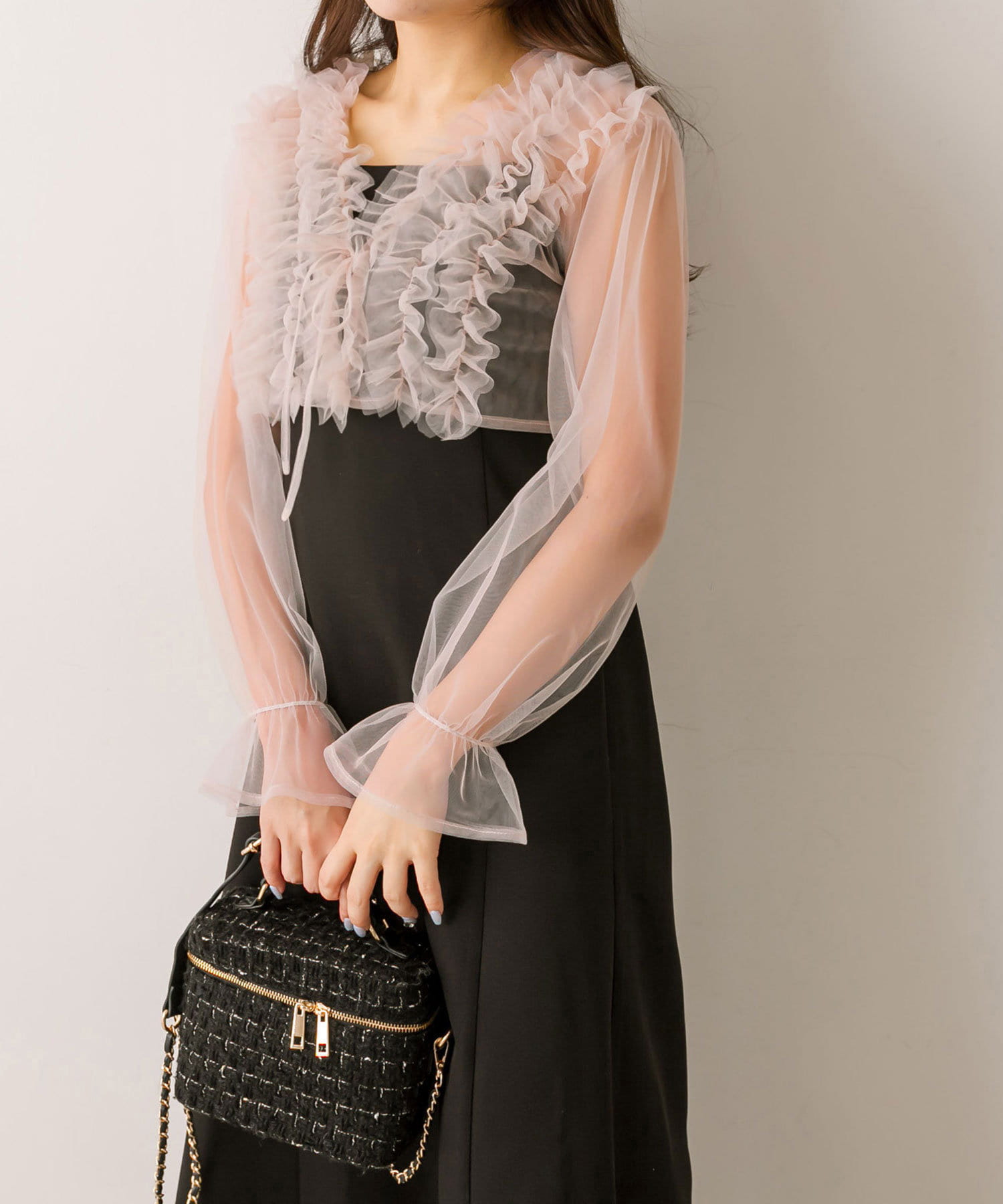 NICE CLAUP / OLIVE des OLIVE OUTLET(ナイスクラップ  / オリーブ デ オリーブ アウトレット) 【OLIVE des OLIVE】チュールボレロ付きワンピース