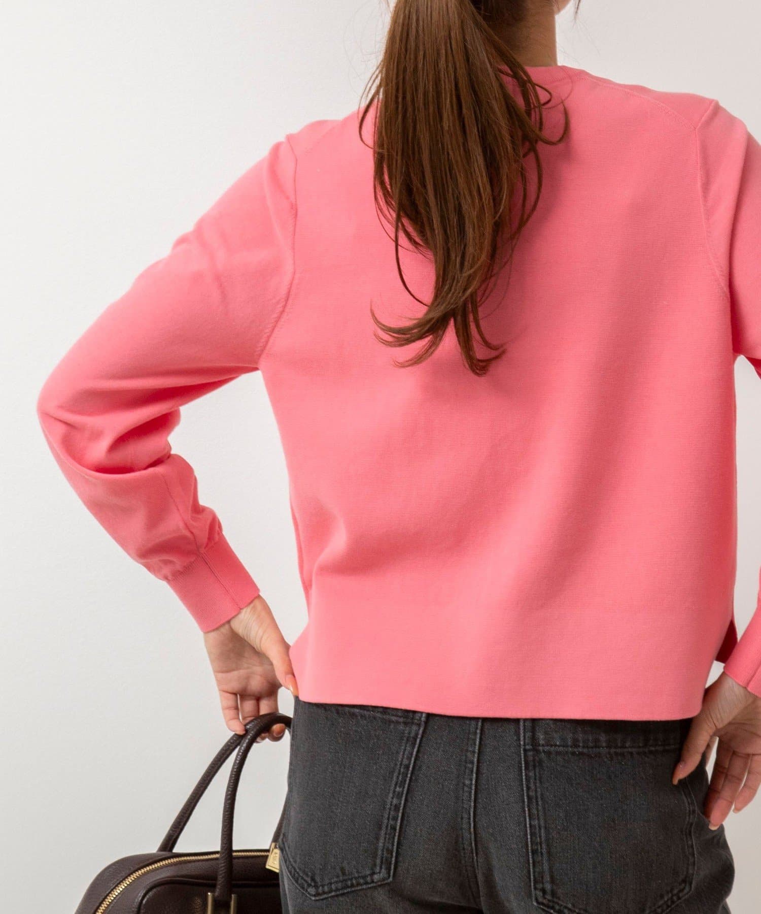 NOLLEY'S(ノーリーズ) 《アンサンブル対応》《手洗い可能》コットンミラノリブカーディガン