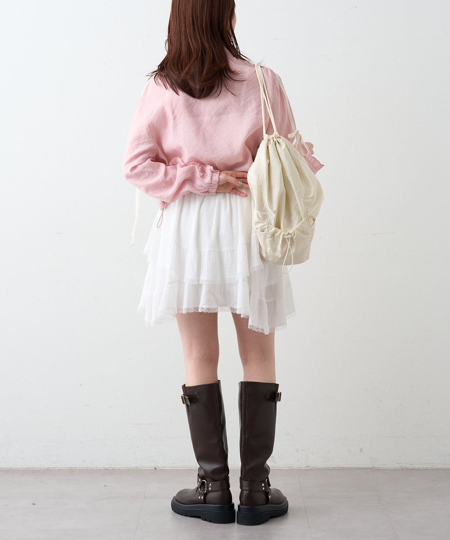 w closet(ダブルクローゼット) 【パルクロ限定カラーあり/２サイズ展開】シアーフリルラインジャケット