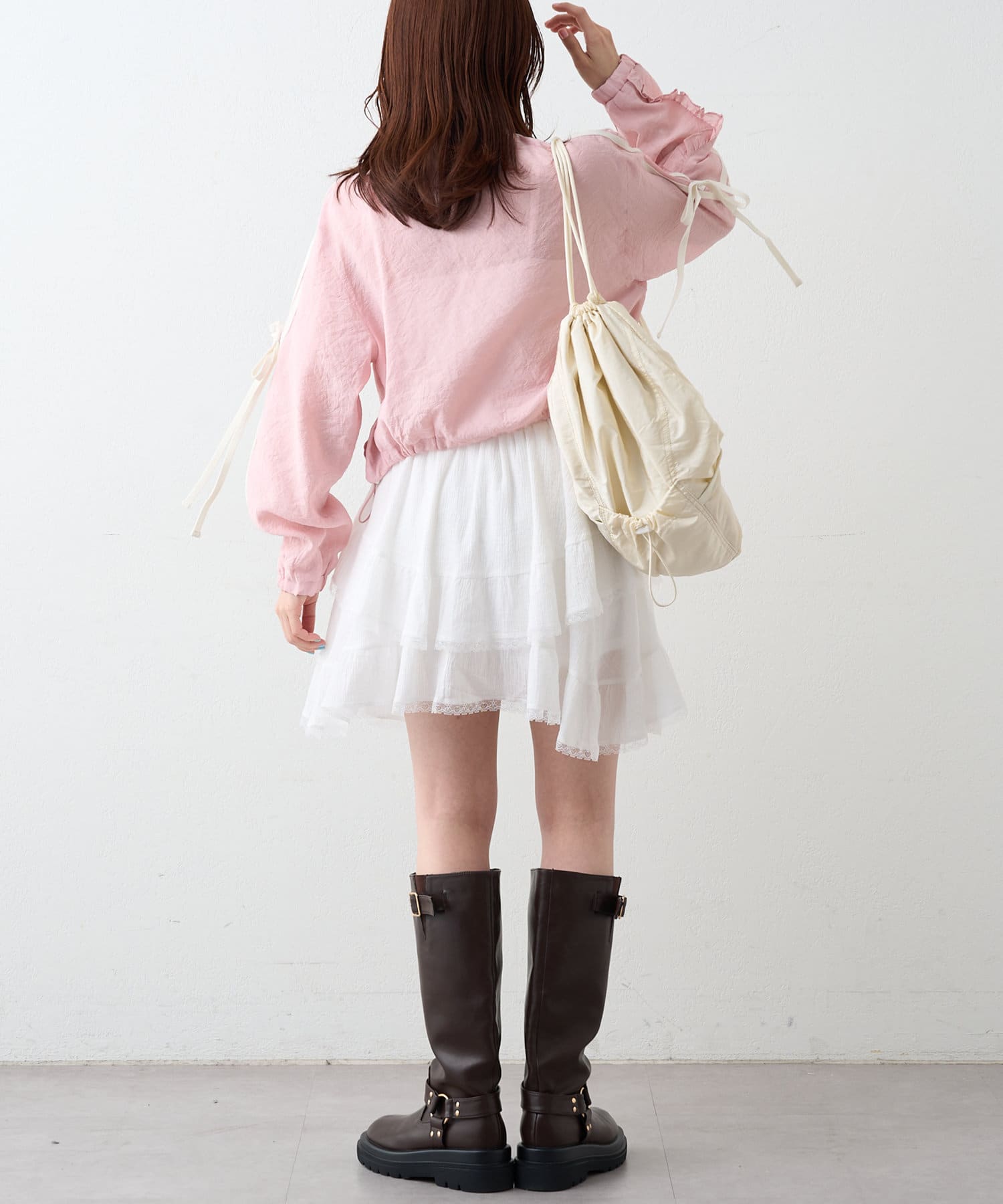 w closet(ダブルクローゼット) 【パルクロ限定カラーあり/２サイズ展開】シアーフリルラインジャケット