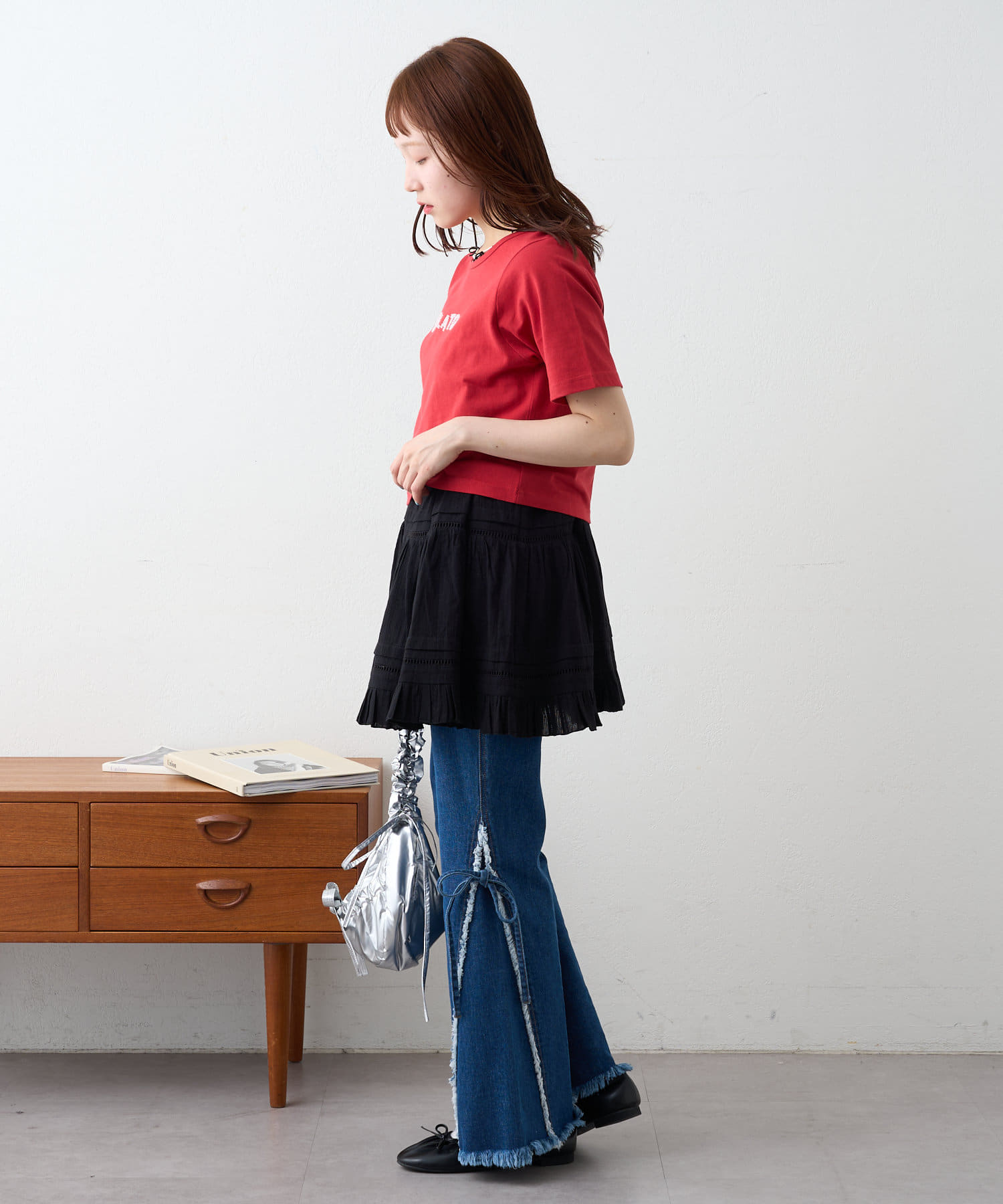 w closet(ダブルクローゼット) ビーズ刺繍Ｔ