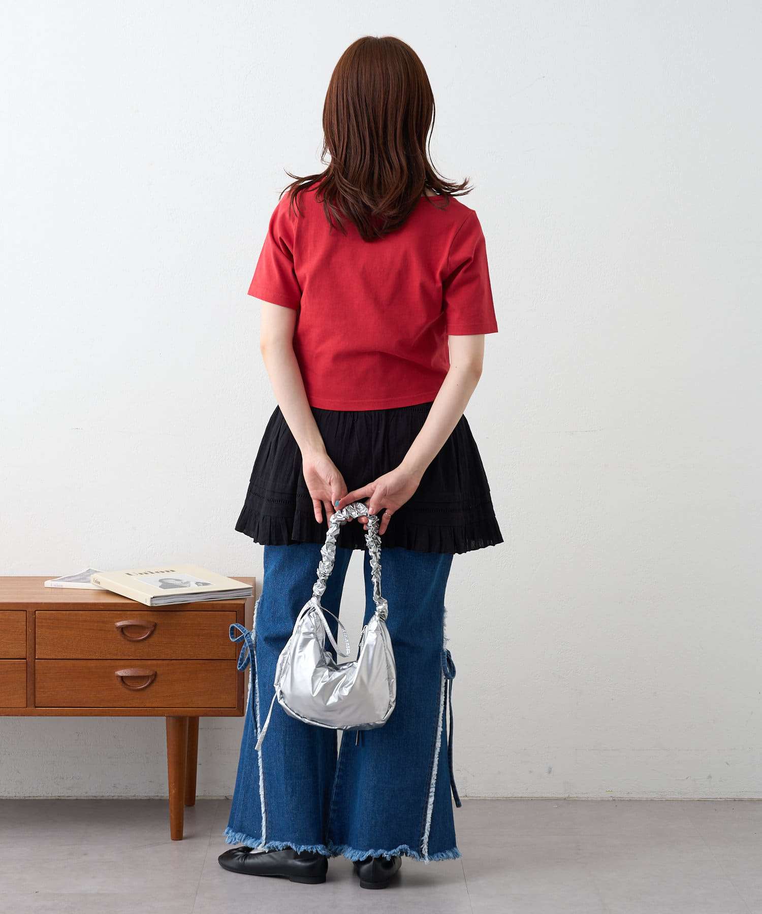 w closet(ダブルクローゼット) ビーズ刺繍Ｔ