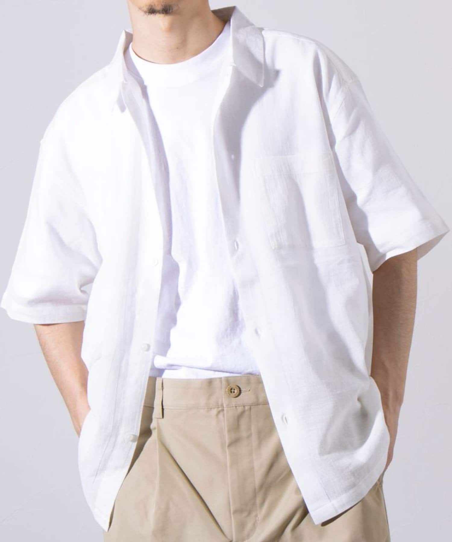 FREDY & GLOSTER(フレディ アンド グロスター) 【GLOSTER】強撚シャンブレー半袖シャツ オーバーシャツ