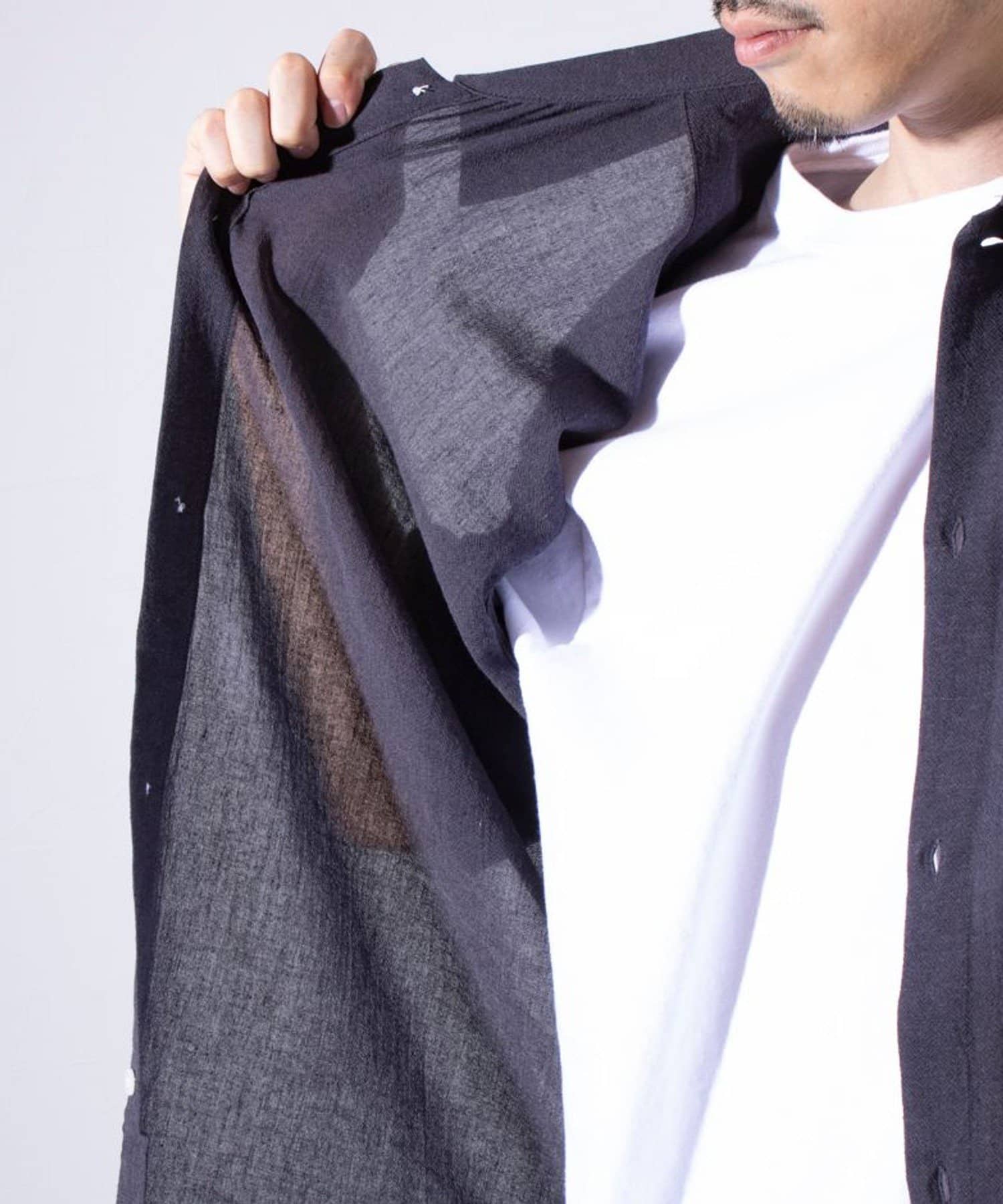 FREDY & GLOSTER(フレディ アンド グロスター) 【GLOSTER】強撚シャンブレー半袖シャツ オーバーシャツ