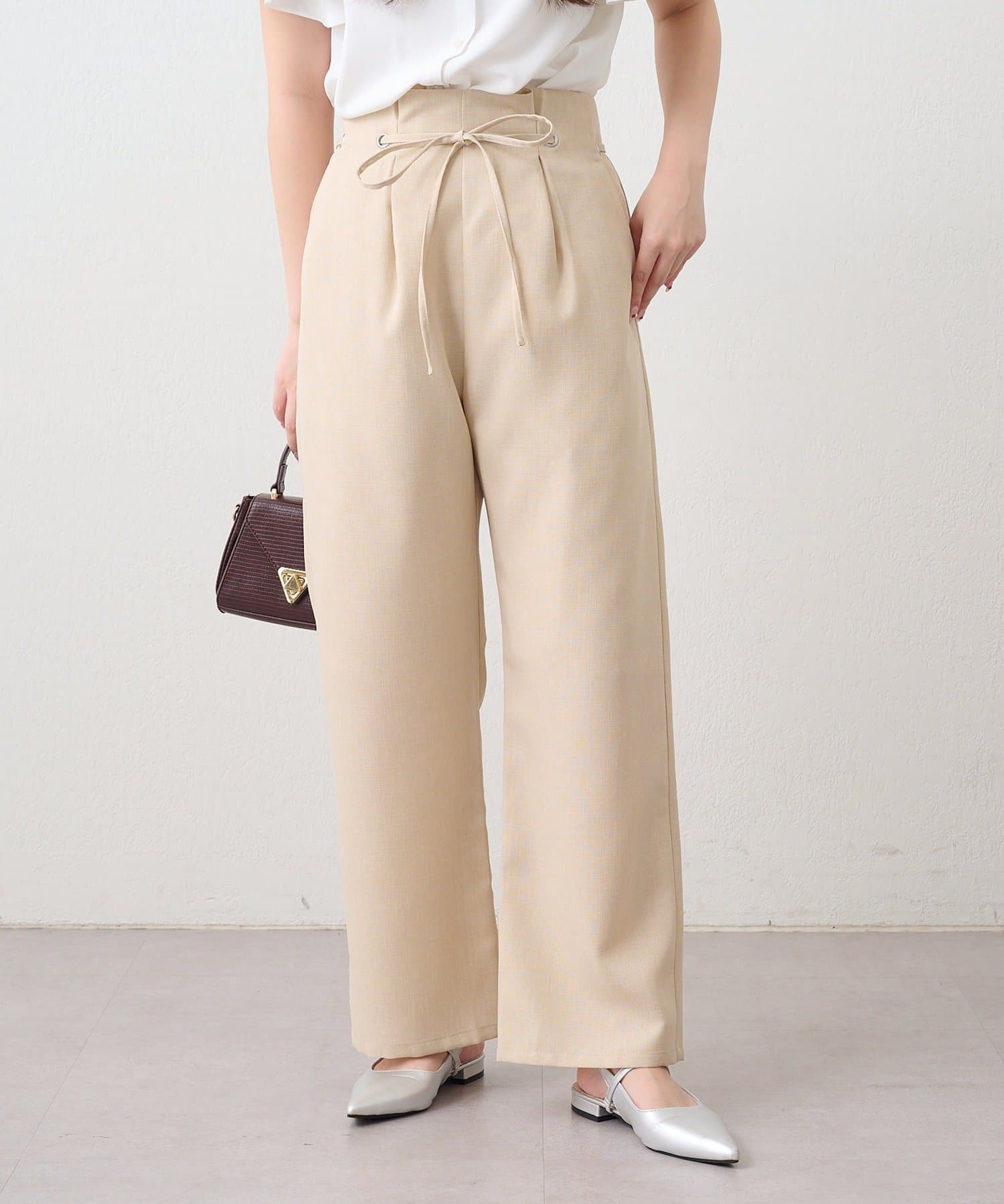 NICE CLAUP / OLIVE des OLIVE OUTLET(ナイスクラップ  / オリーブ デ オリーブ アウトレット) 【RMAF】ウエストハトメイージーパンツ