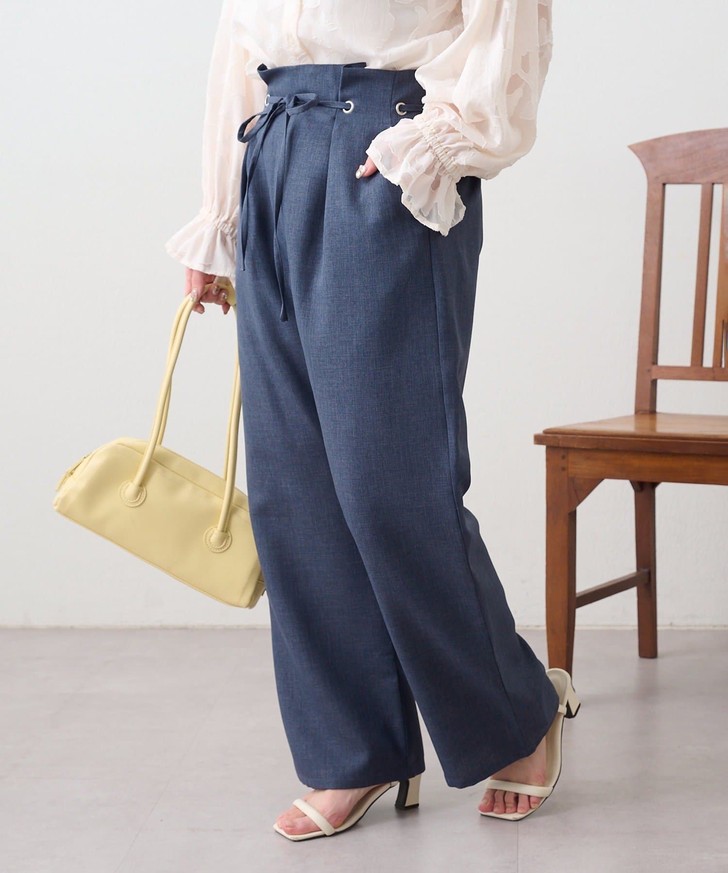 NICE CLAUP / OLIVE des OLIVE OUTLET(ナイスクラップ  / オリーブ デ オリーブ アウトレット) 【RMAF】ウエストハトメイージーパンツ