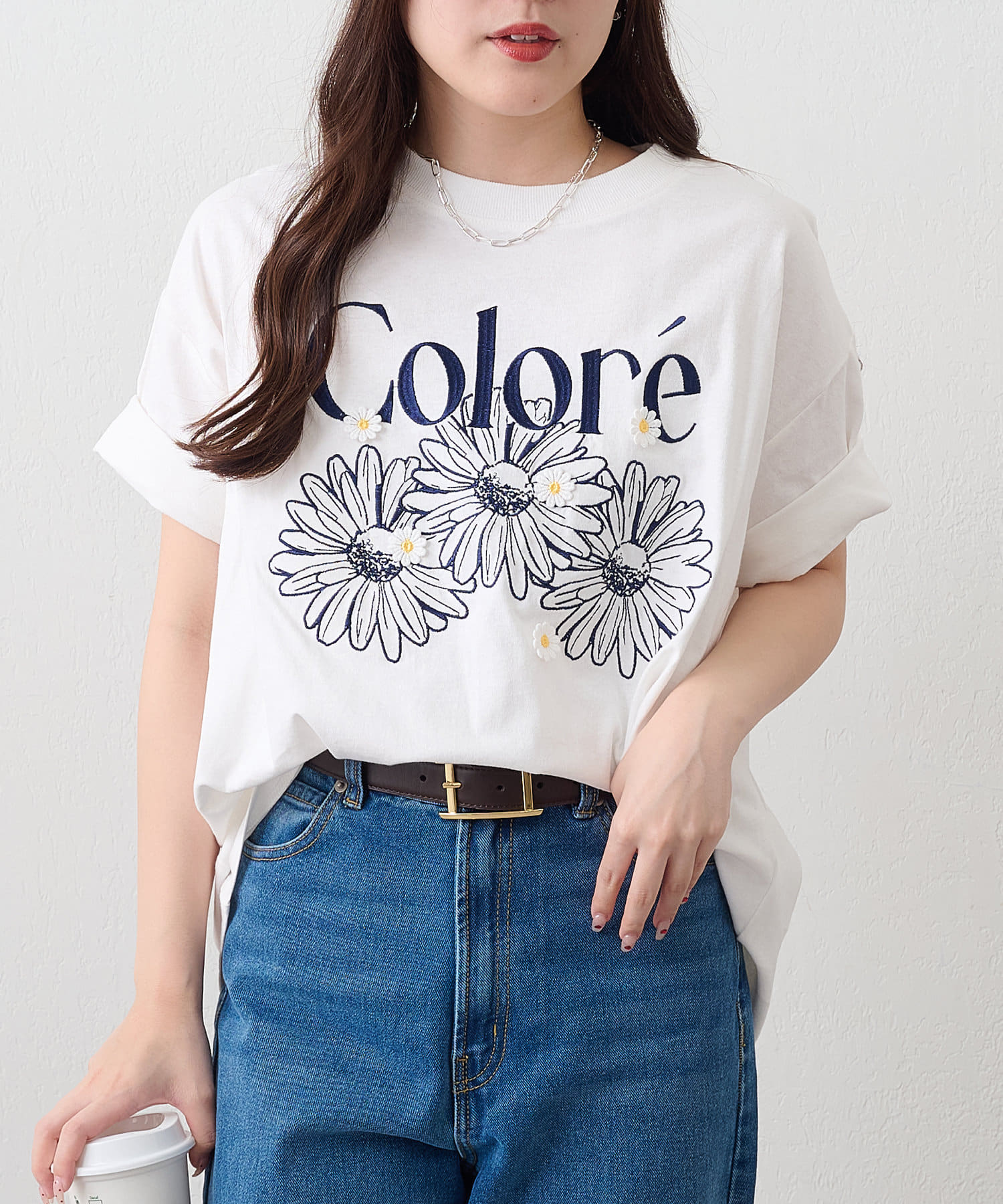 NICE CLAUP / OLIVE des OLIVE OUTLET(ナイスクラップ  / オリーブ デ オリーブ アウトレット) 【RMAF】【人気デザイン】お花シリーズBIGTシャツ