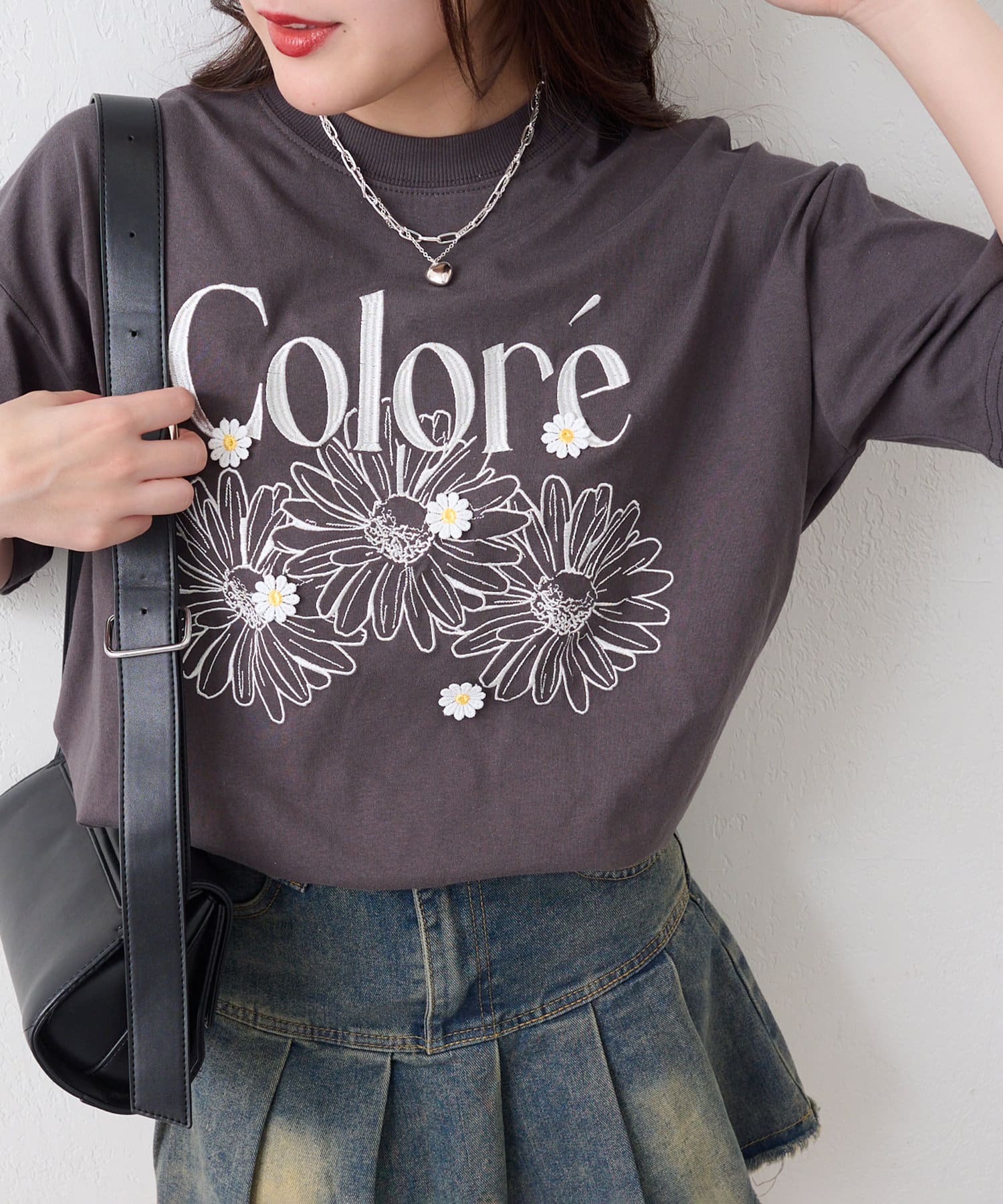 2025SS【ANOTHER BRANCH OLIVE des OLIVE】人気のお花刺繍シリーズがアソートデザインで登場♪■デザイン・お花刺しゅうとマーガレットモチーフが可愛いBIGサイズTシャツ・