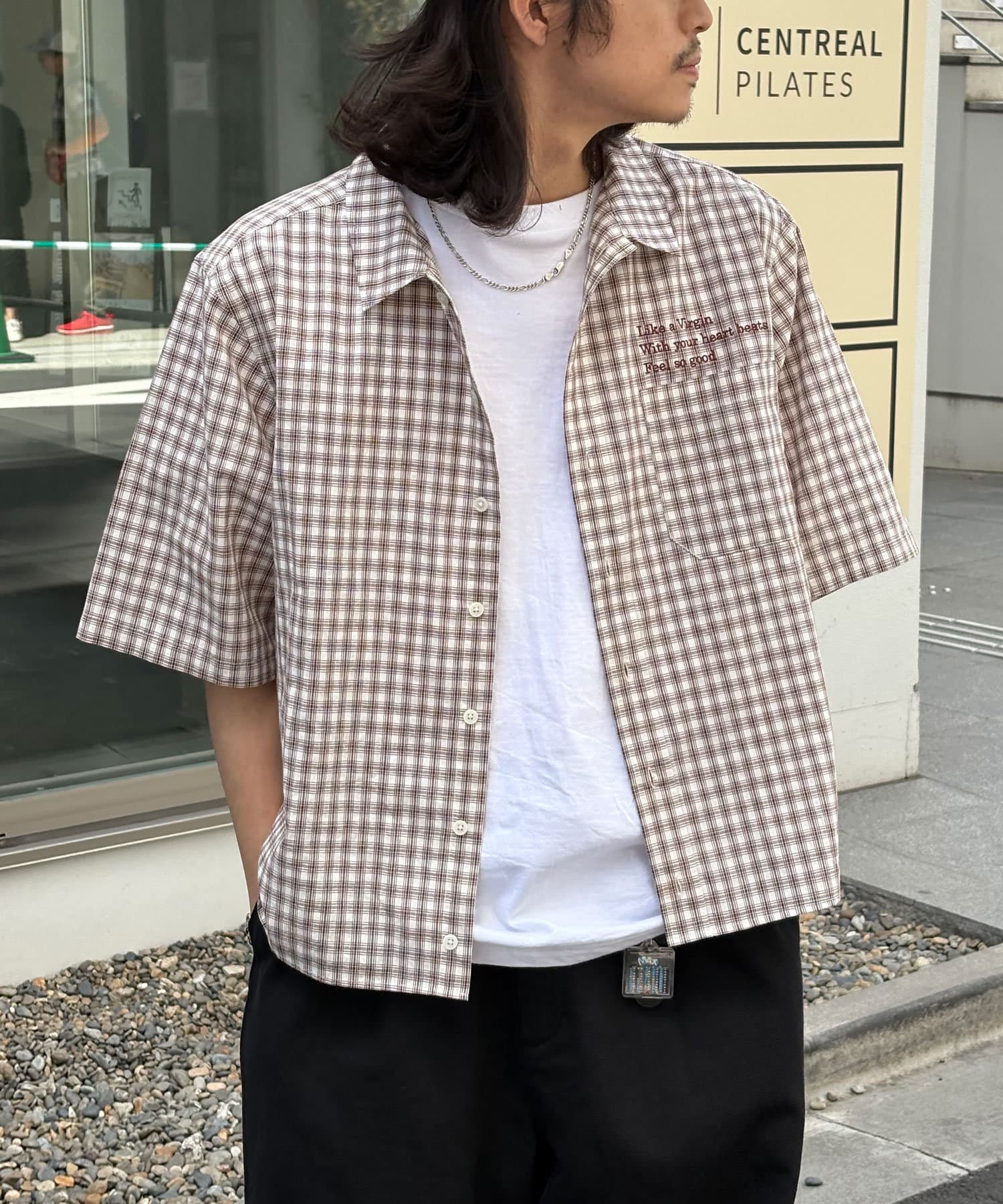 CIAOPANIC(チャオパニック) ロゴ刺繡ショートスリーブチェックシャツ