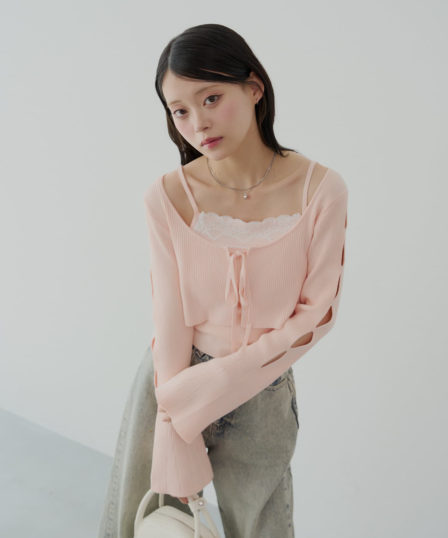 シャギーショートカーディガン+キャミセット | Chico(チコ
