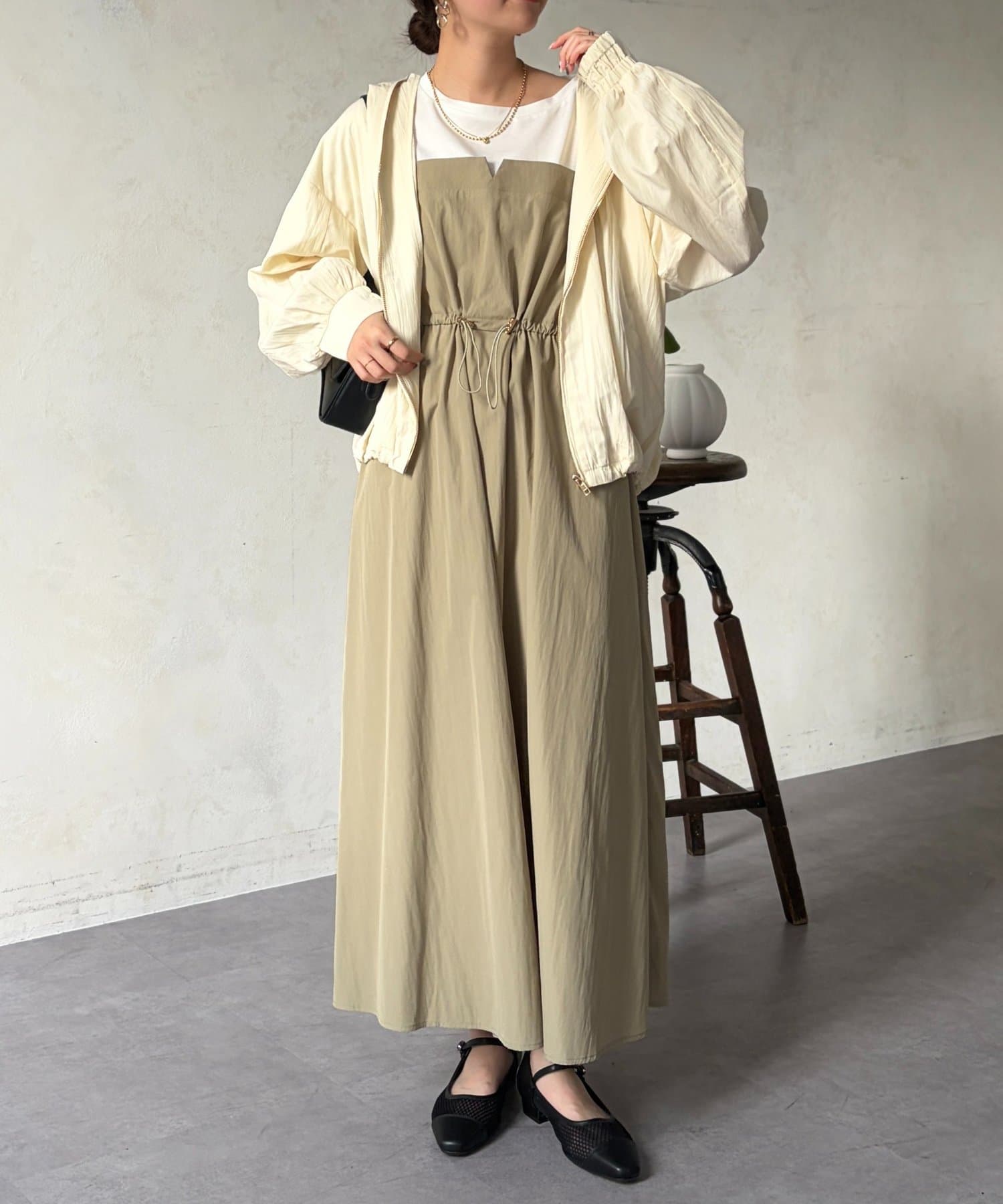 Chez toi(シェトワ) ビスチェ見えドッキングワンピース