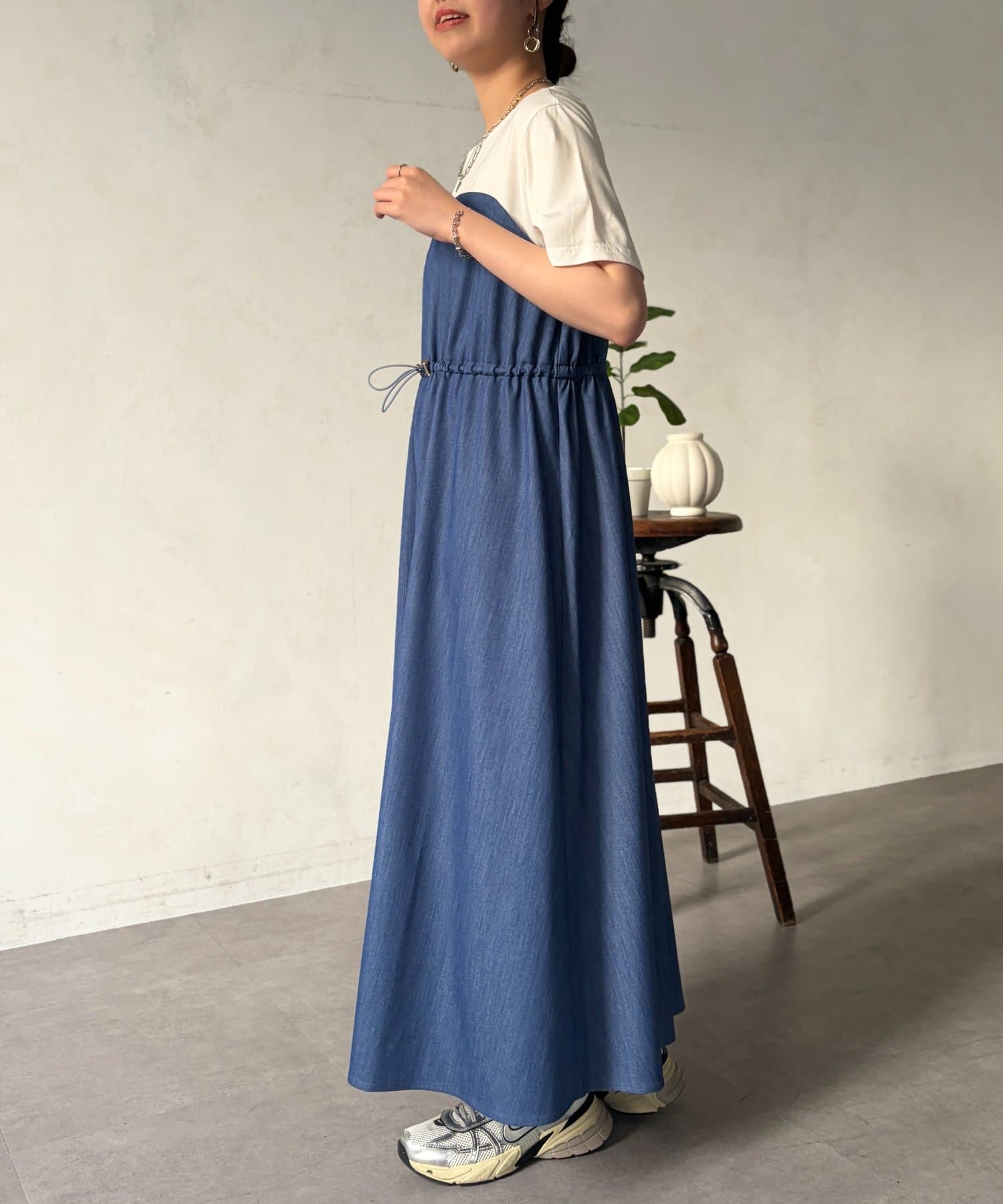 Chez toi(シェトワ) ビスチェ見えドッキングワンピース