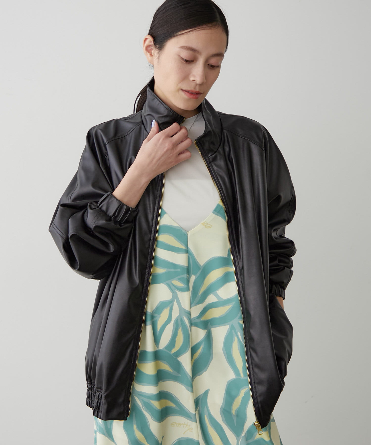 OUTLET(アウトレット) 【earthy_】エコレザーブルゾン