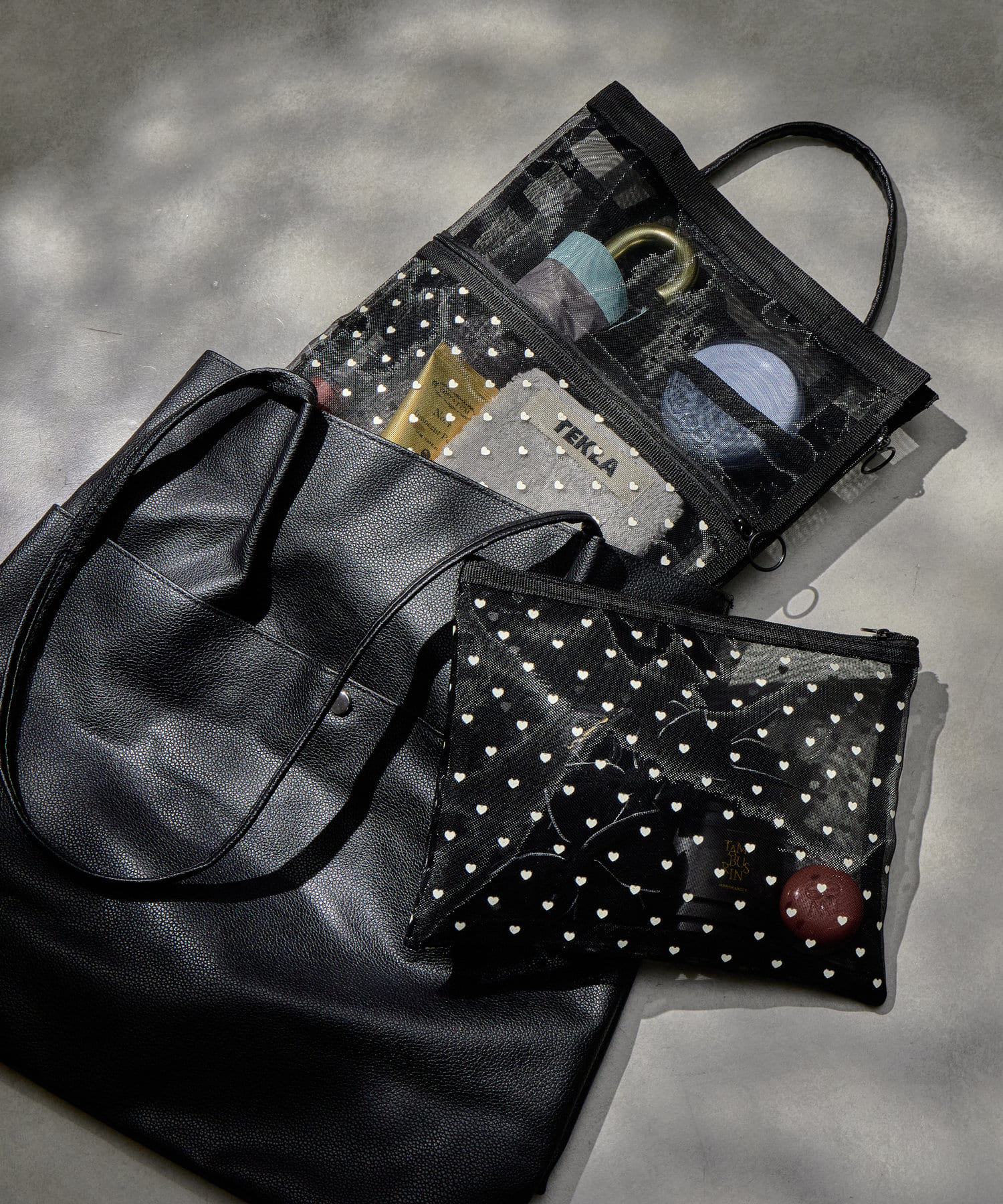 Lattice(ラティス) ハートメッシュポーチ(L)