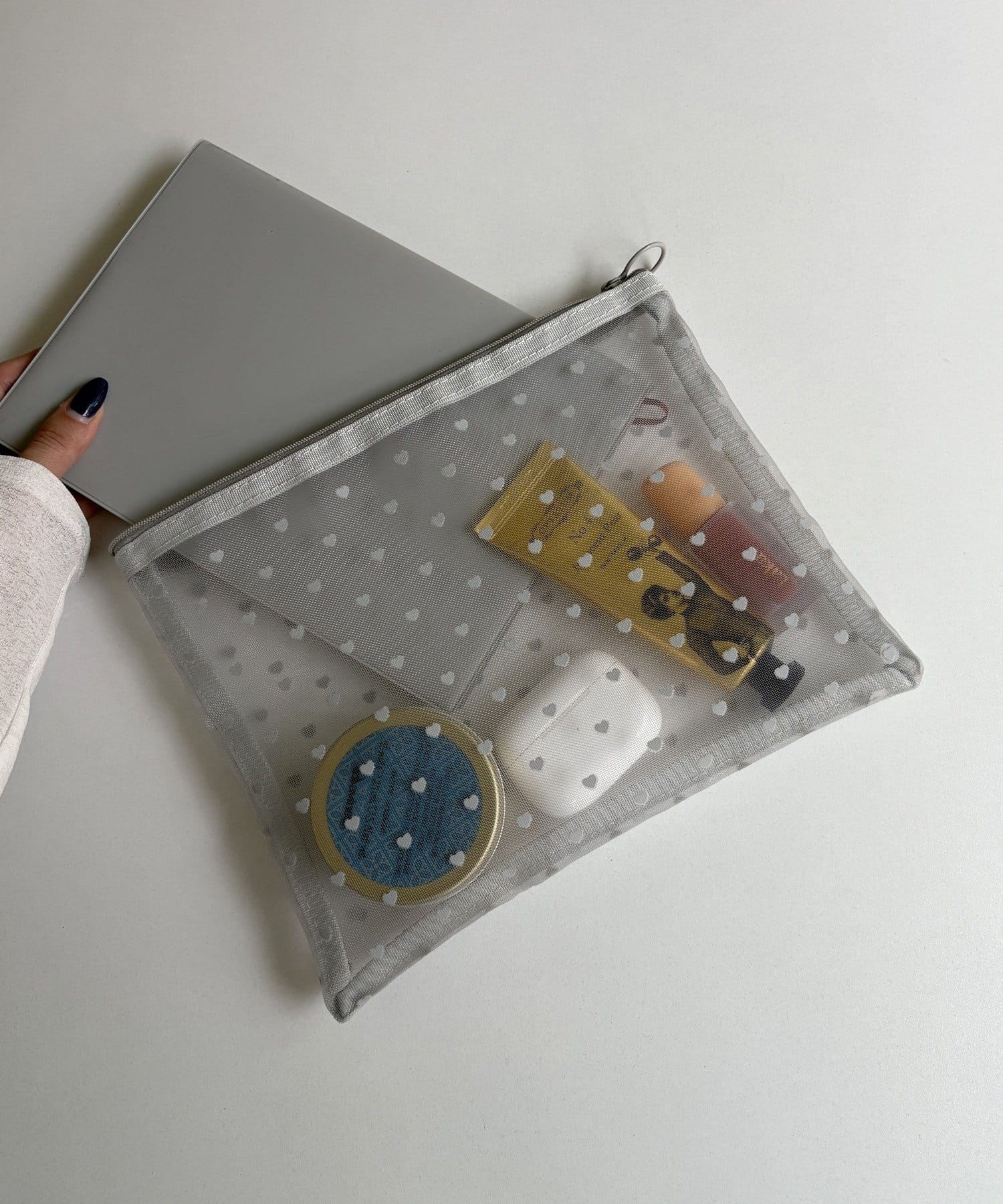 Lattice(ラティス) 【WEB限定/新色追加】【人気の為再入荷】ハートメッシュポーチ(L)