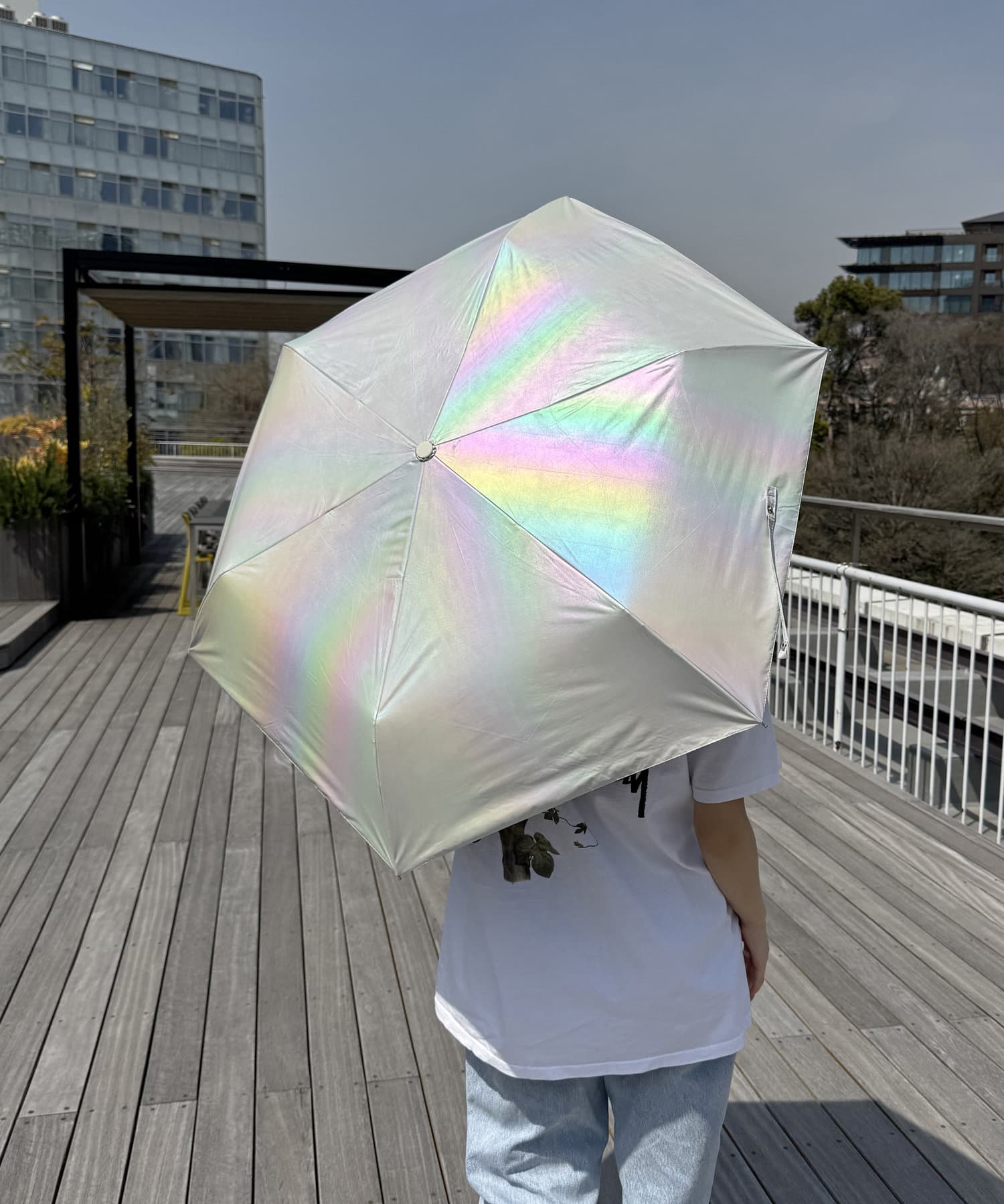 【未使用】ルミエール オーロラ 折り畳み傘 日傘 晴雨兼用 オーガンジー 高級 WEB限定】 晴雨兼用折りたたみ傘（無地）EC限定品｜オーロラ