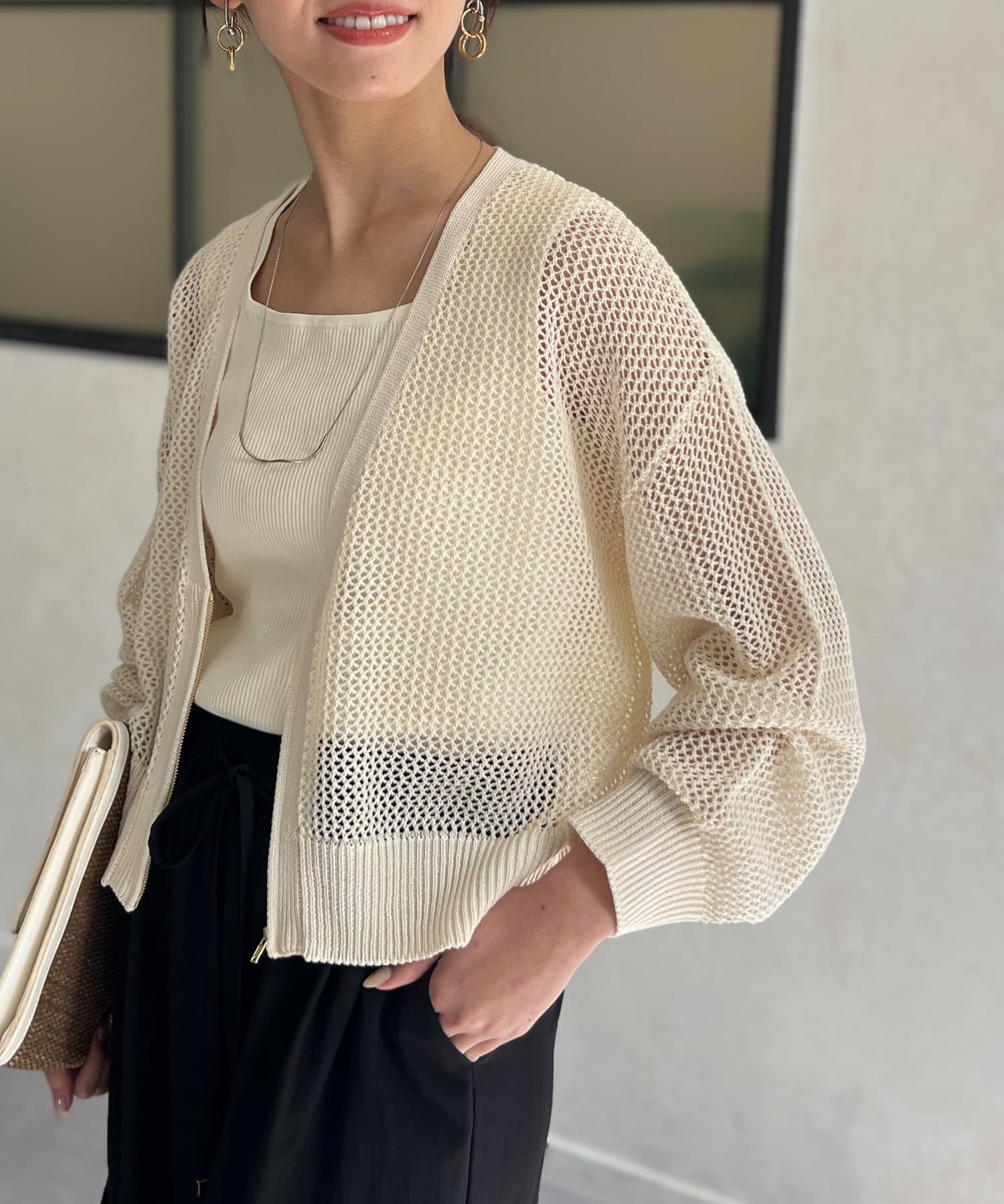 メッシュニットカーディガン | Chez toi(シェトワ)レディース