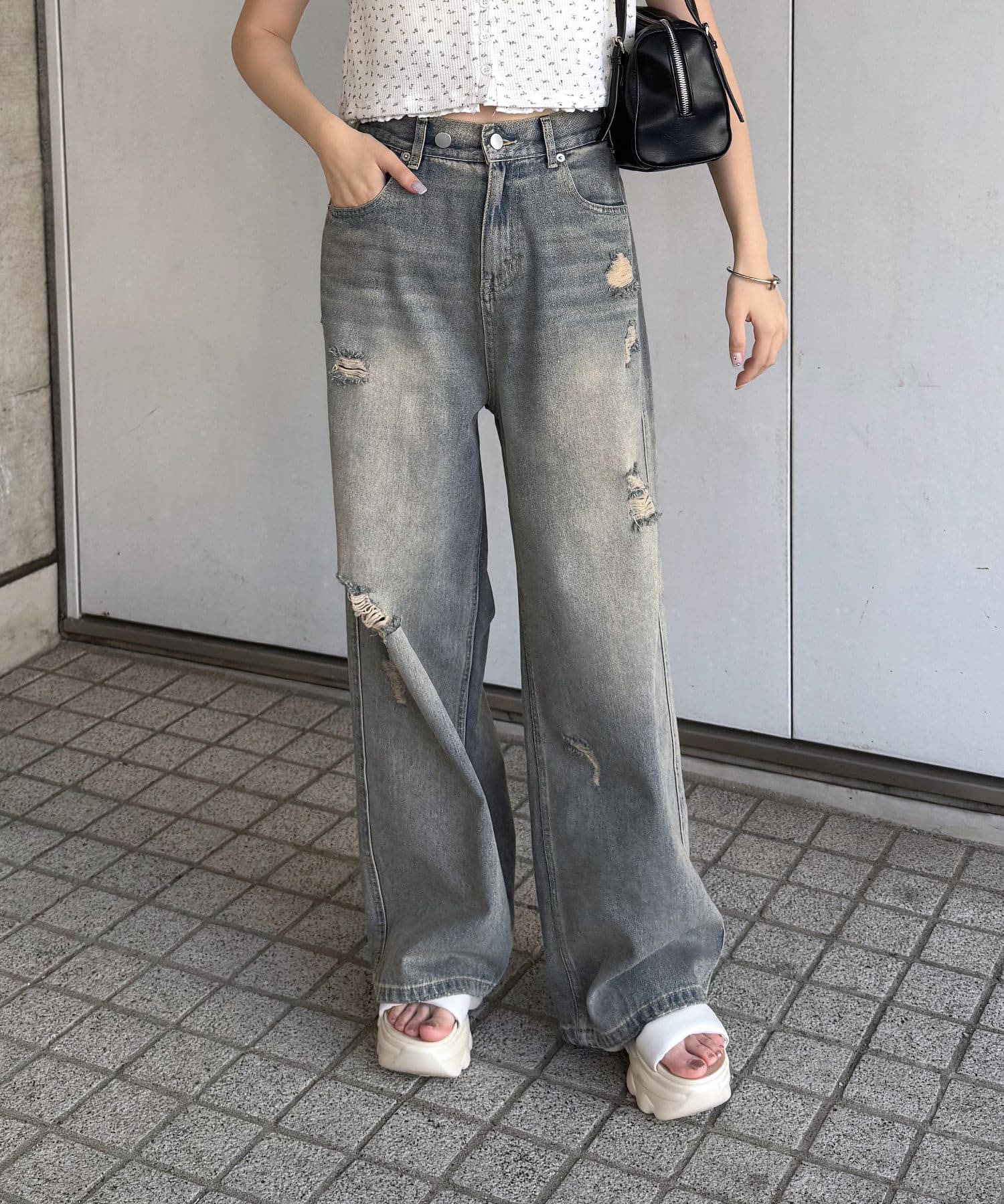 mline]クラッシュダメージデニム | mline(エムライン)レディース