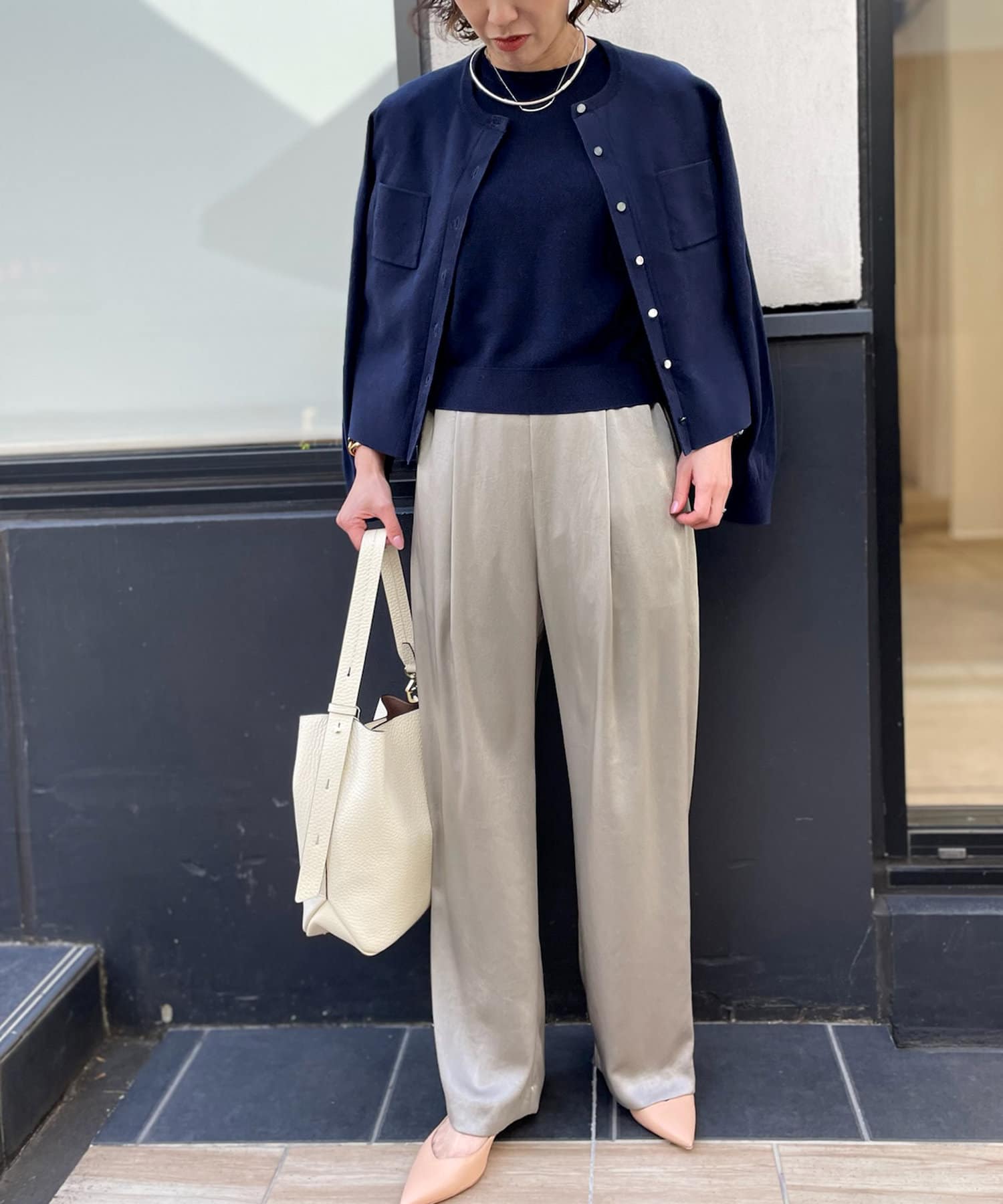 NOLLEY'S(ノーリーズ) ウォッシャブルサテンイージーパンツ