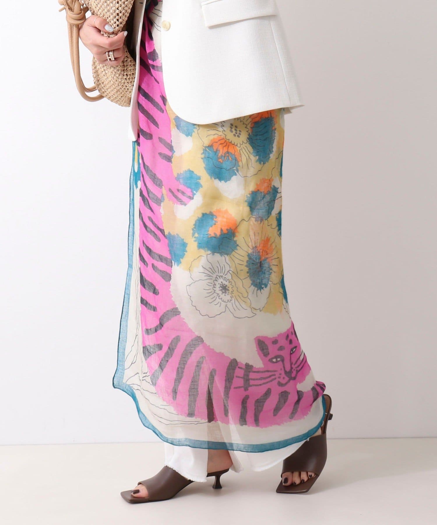 NOLLEY'S(ノーリーズ) リネンガーゼプリントストール