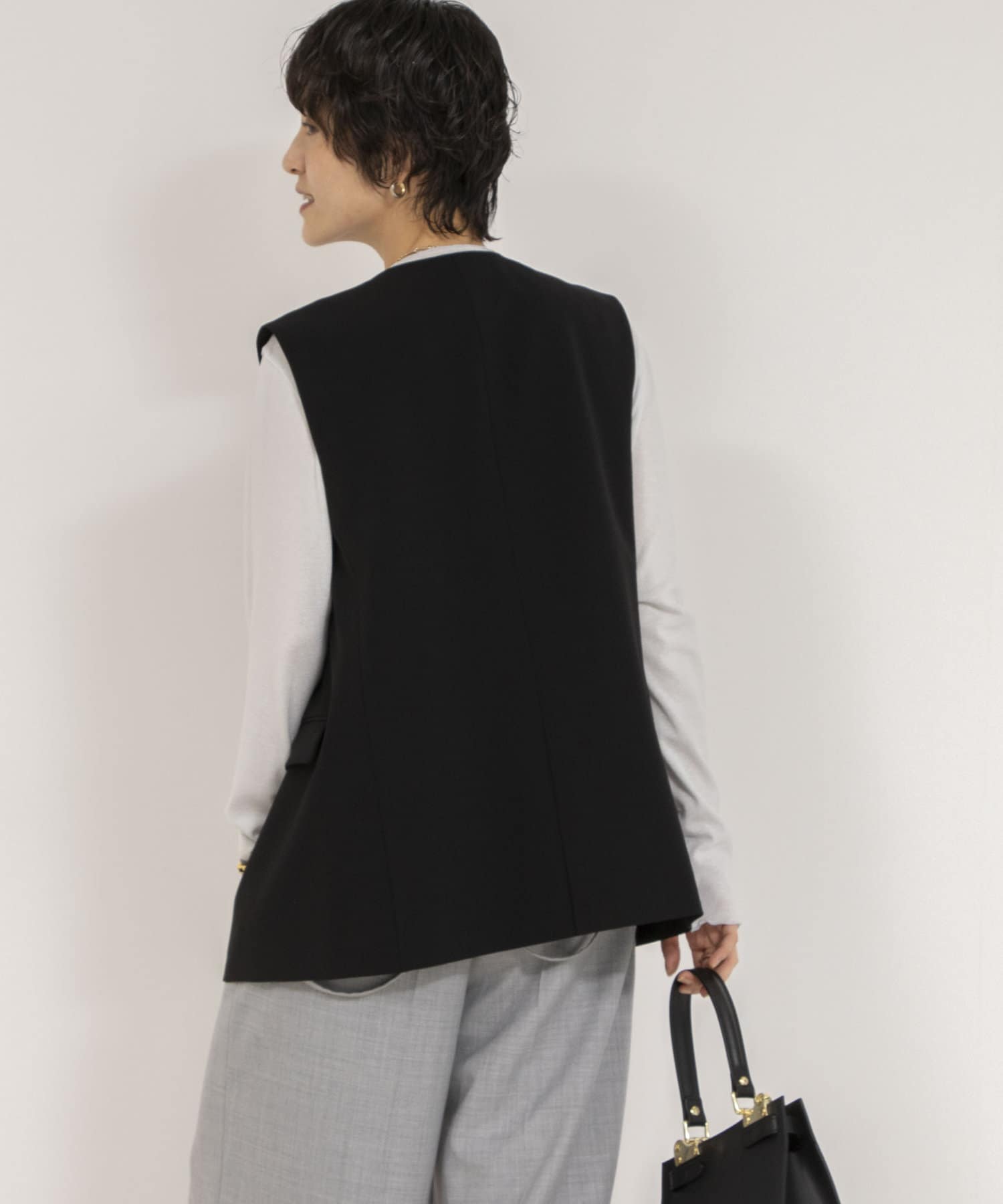 NOLLEY'S(ノーリーズ) 《セットアップ対応》ウォッシャブルダブルクロスジレ