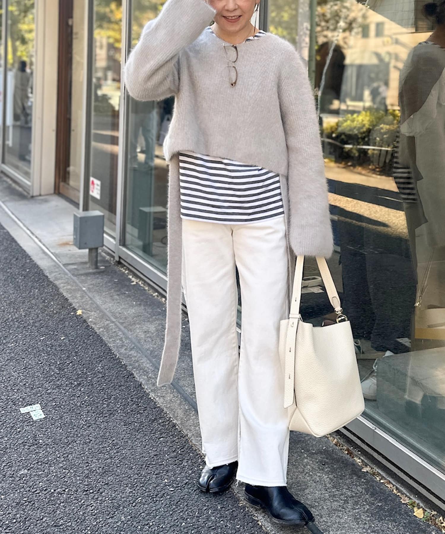 NOLLEY'S(ノーリーズ) 《オールシーズン対応》GIZA COTTON天竺ボーダープルオーバーカットソー