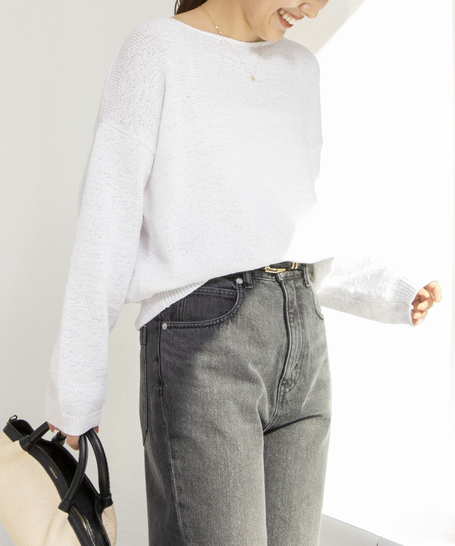 ◇25SS◇Rie Miller◆Point・Rie Miller春の定番人気アイテム、テープヤーンニットが今年も登場！・春の訪れにぴったりなコットンブレンドのテープヤーン素材・シワになりにくく、手洗