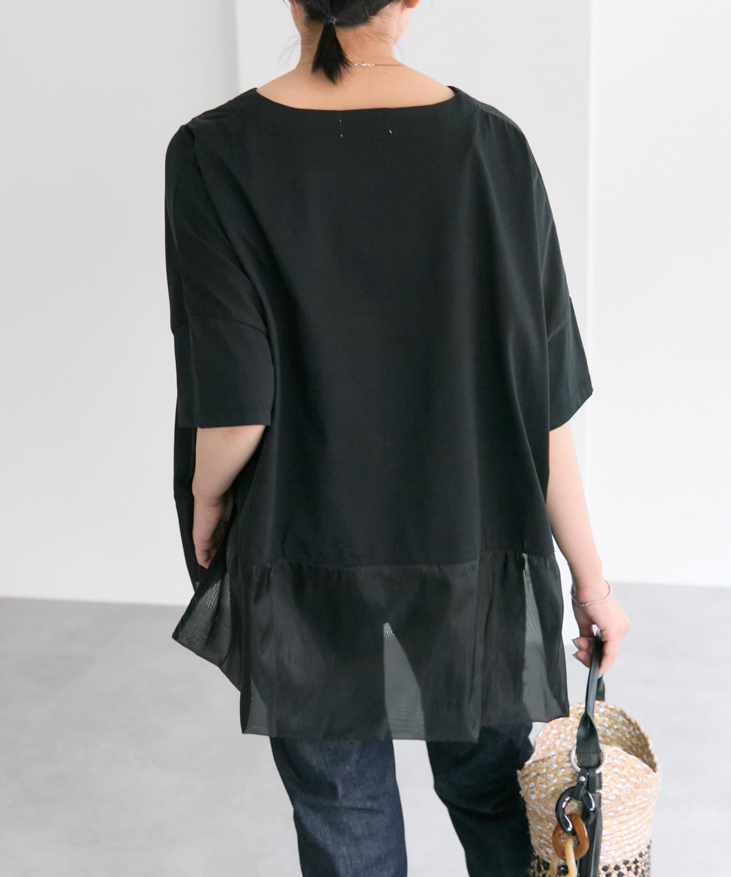 裾シアーTシャツ【SUM1 STYLE(スミスタイル)】 | ear