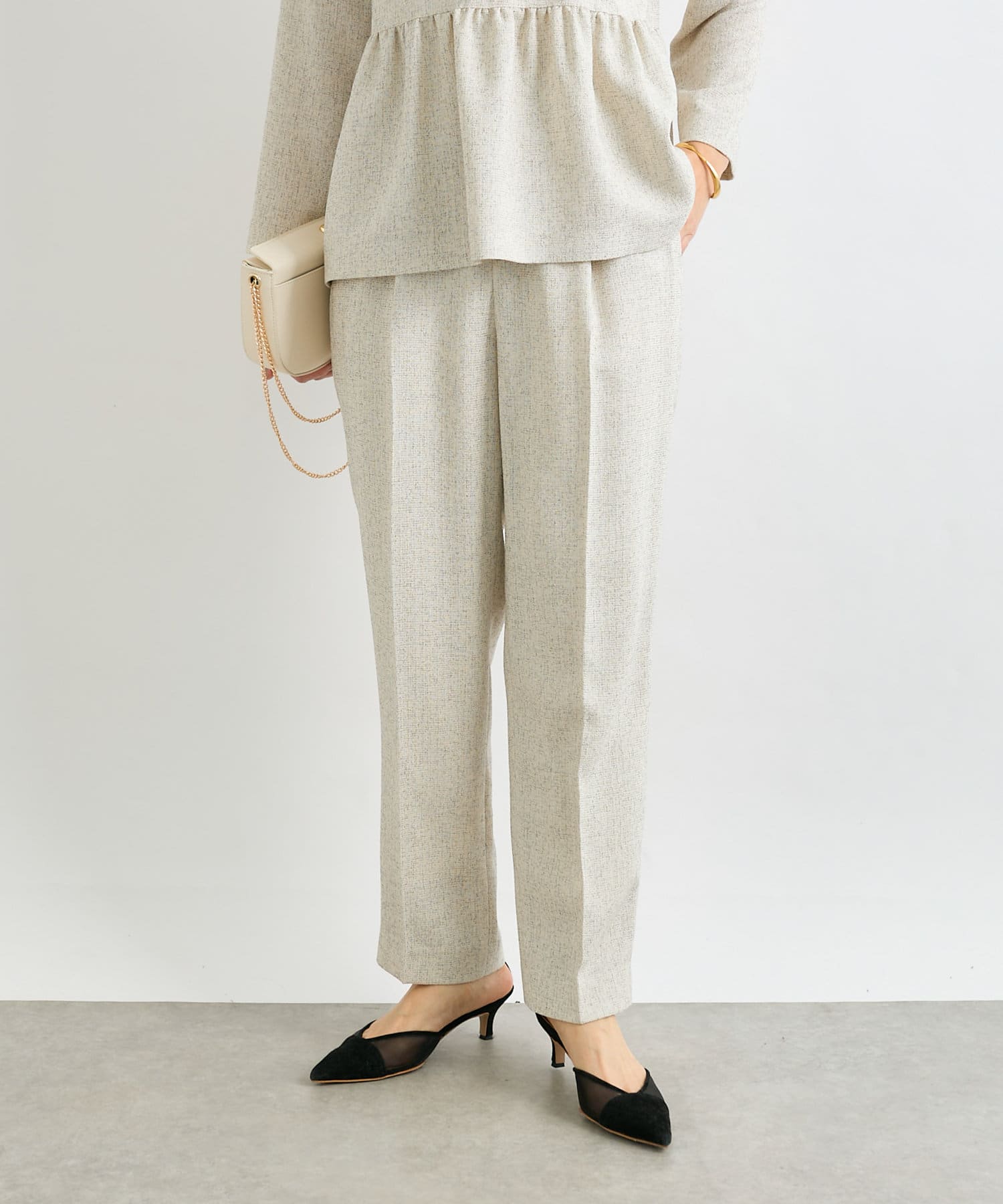 OUTLET(アウトレット) 【RIVE DROITE】ツイードテーパードパンツ