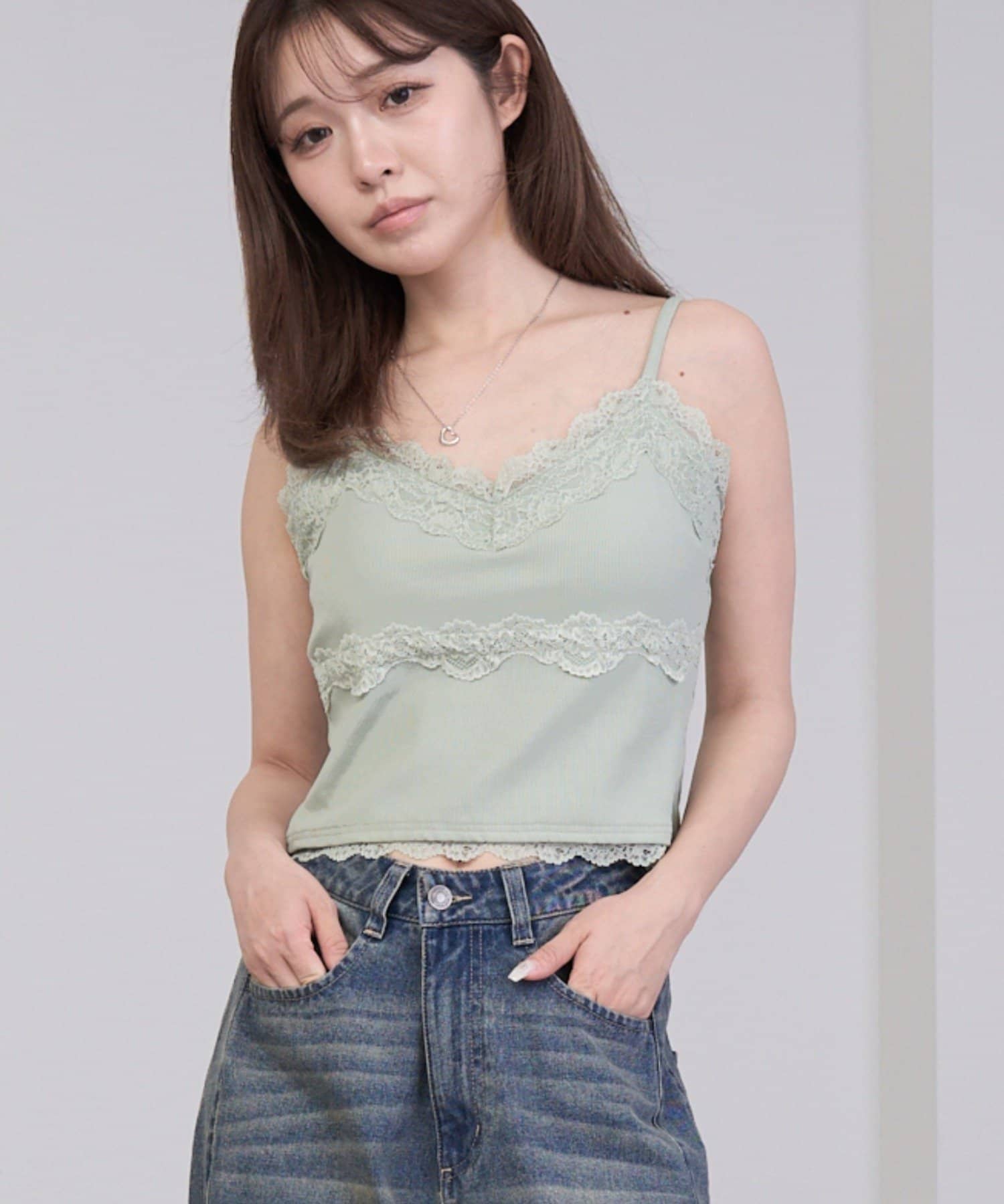 OUTLET(アウトレット) 【RAY CASSIN】パット付レースキャミ