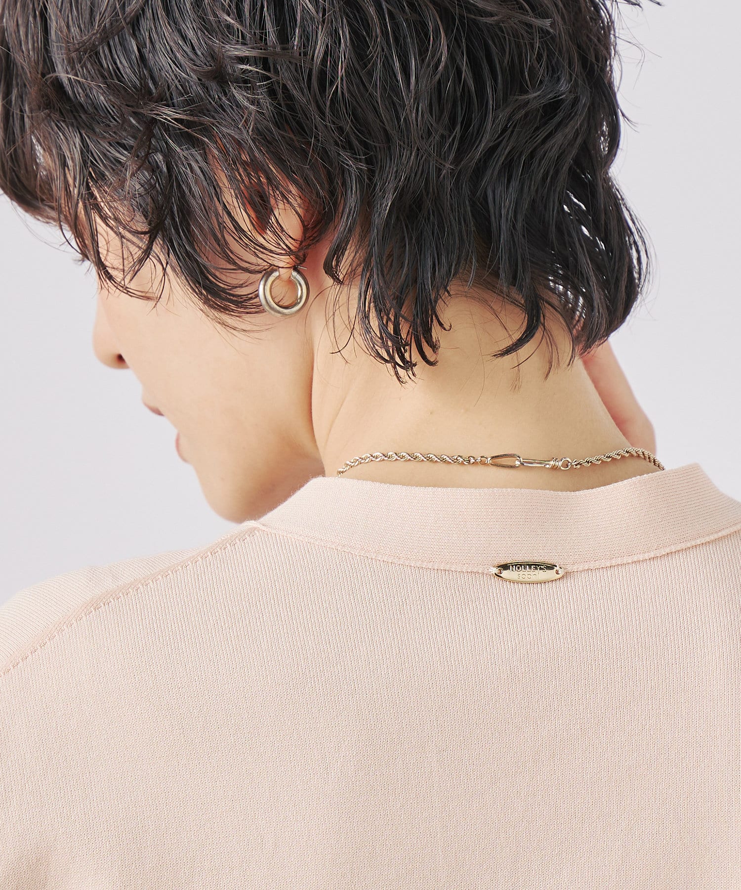 NOLLEY'S(ノーリーズ) 《手洗い可能》綿アセVネックカーディガン