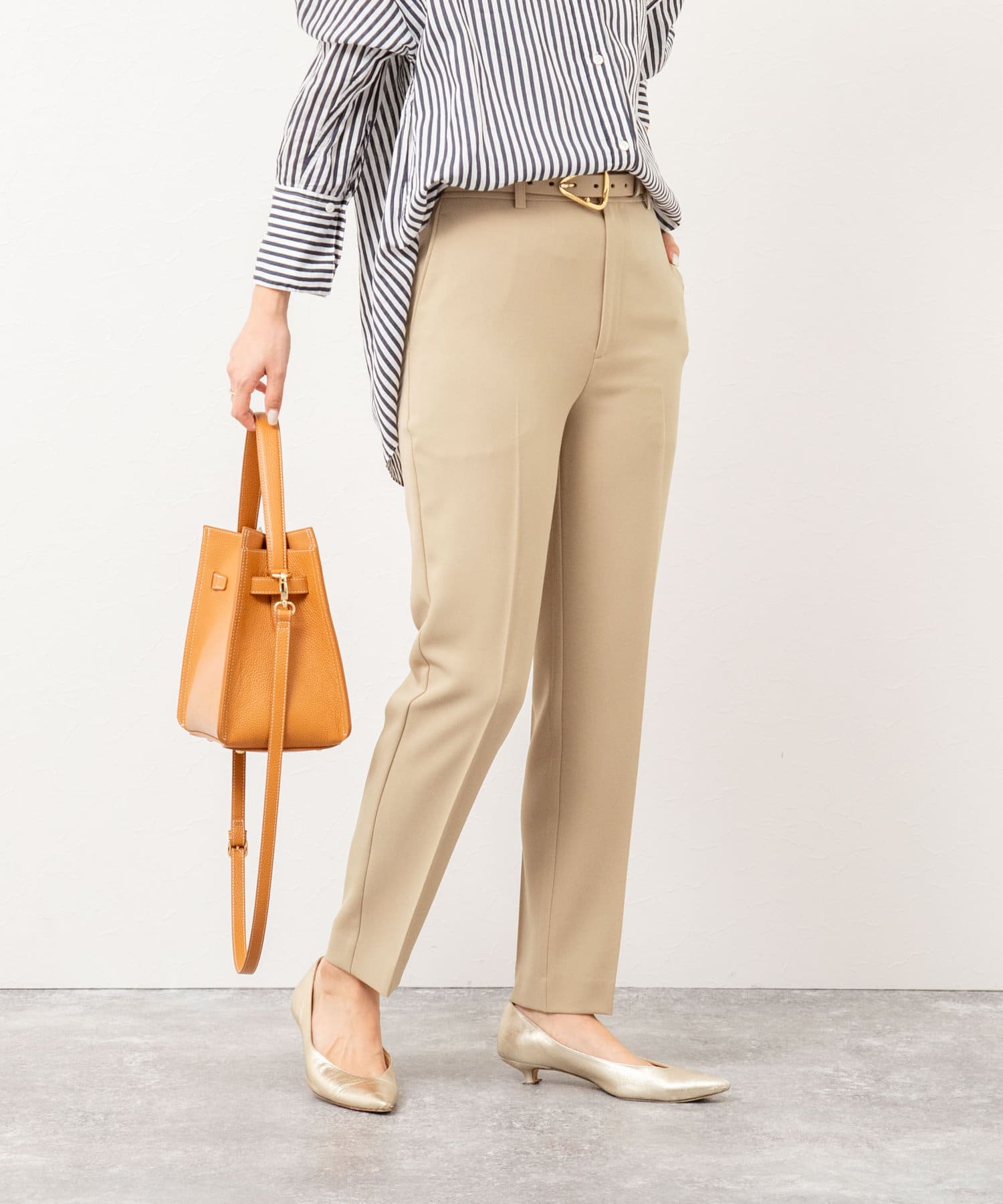 NOLLEY'S(ノーリーズ) 《セットアップ対応》ウォッシャブルツイルテーパードパンツ