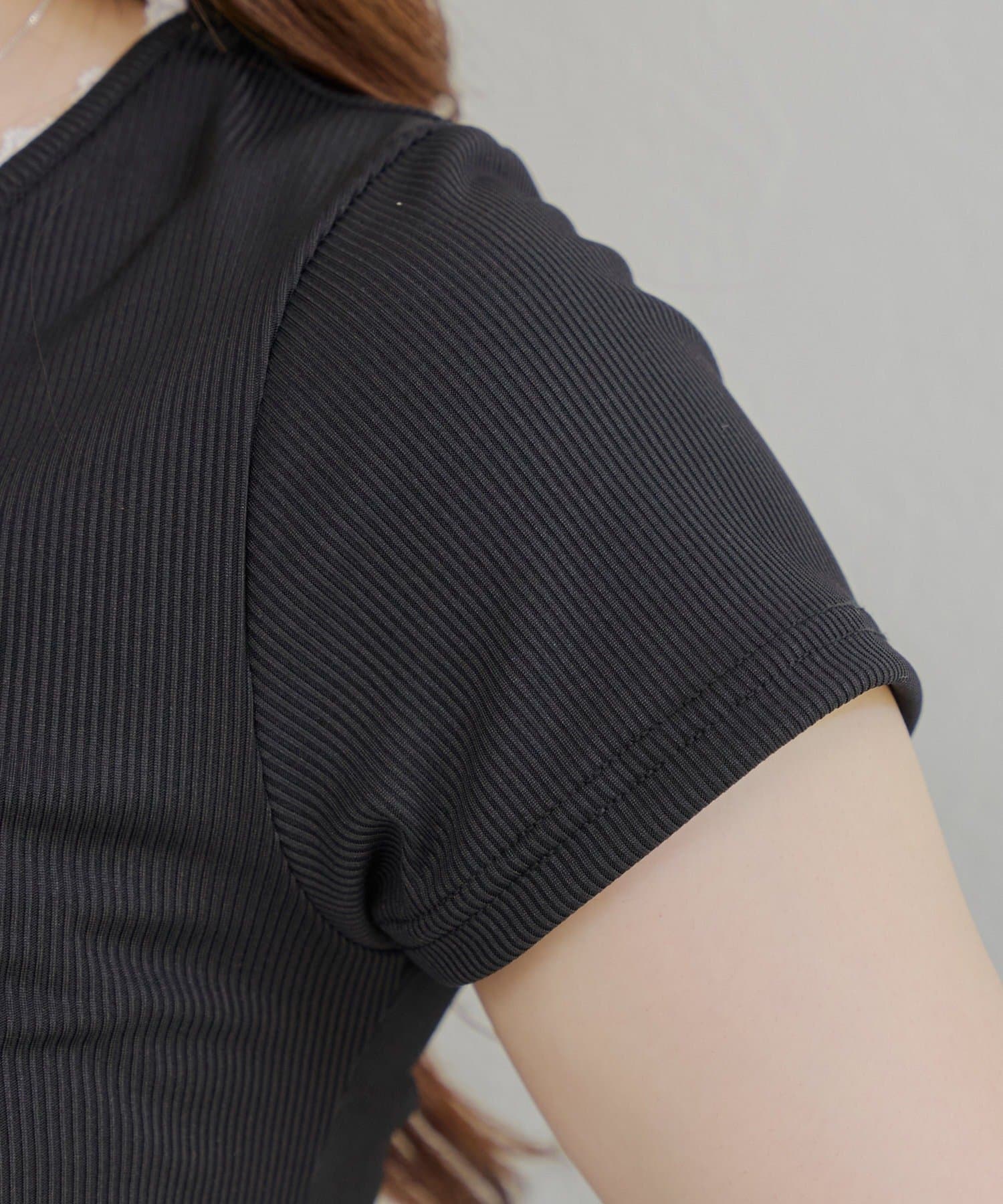NICE CLAUP / OLIVE des OLIVE OUTLET(ナイスクラップ  / オリーブ デ オリーブ アウトレット) 【RMAF】衿ぐりレーステレコT