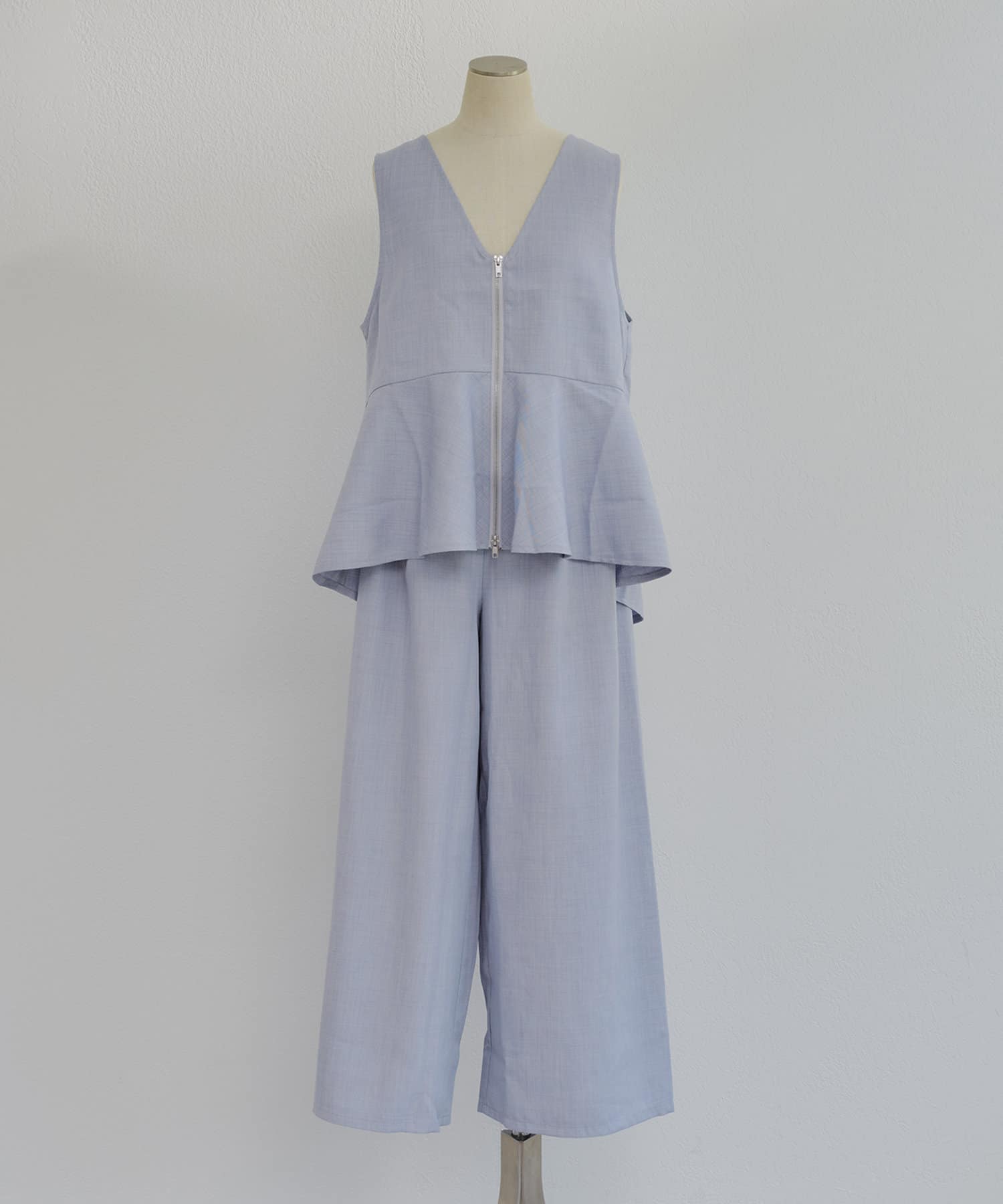 NICE CLAUP / OLIVE des OLIVE OUTLET(ナイスクラップ  / オリーブ デ オリーブ アウトレット) 【RMAF】【セットアップ】前ZIPペプラムベスト＆ワイドパンツ