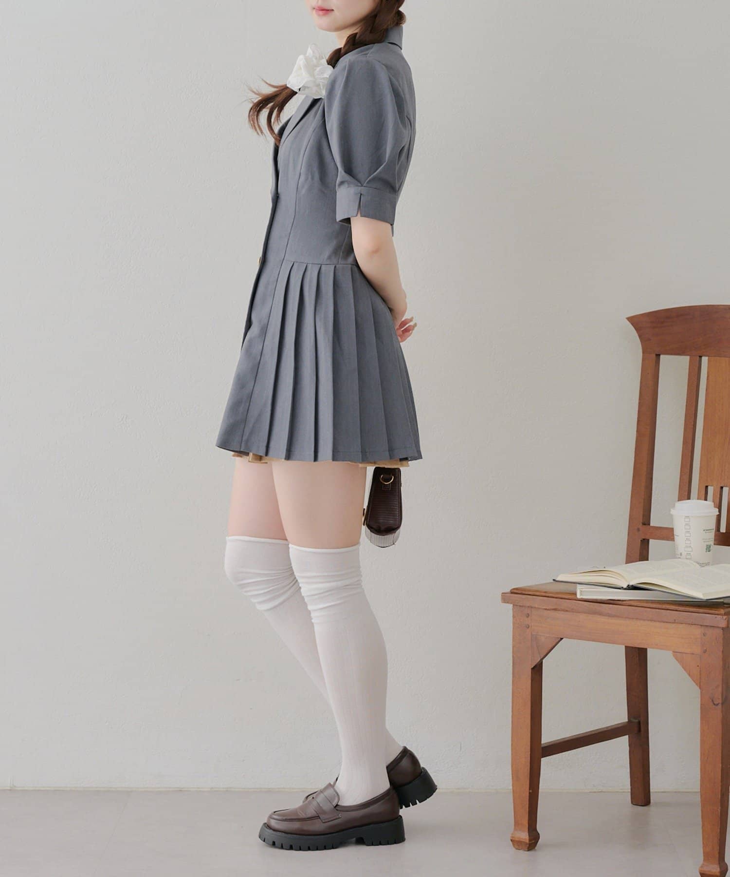 NICE CLAUP / OLIVE des OLIVE OUTLET(ナイスクラップ  / オリーブ デ オリーブ アウトレット) 【RMAF】サイドプリーツミニワンピース