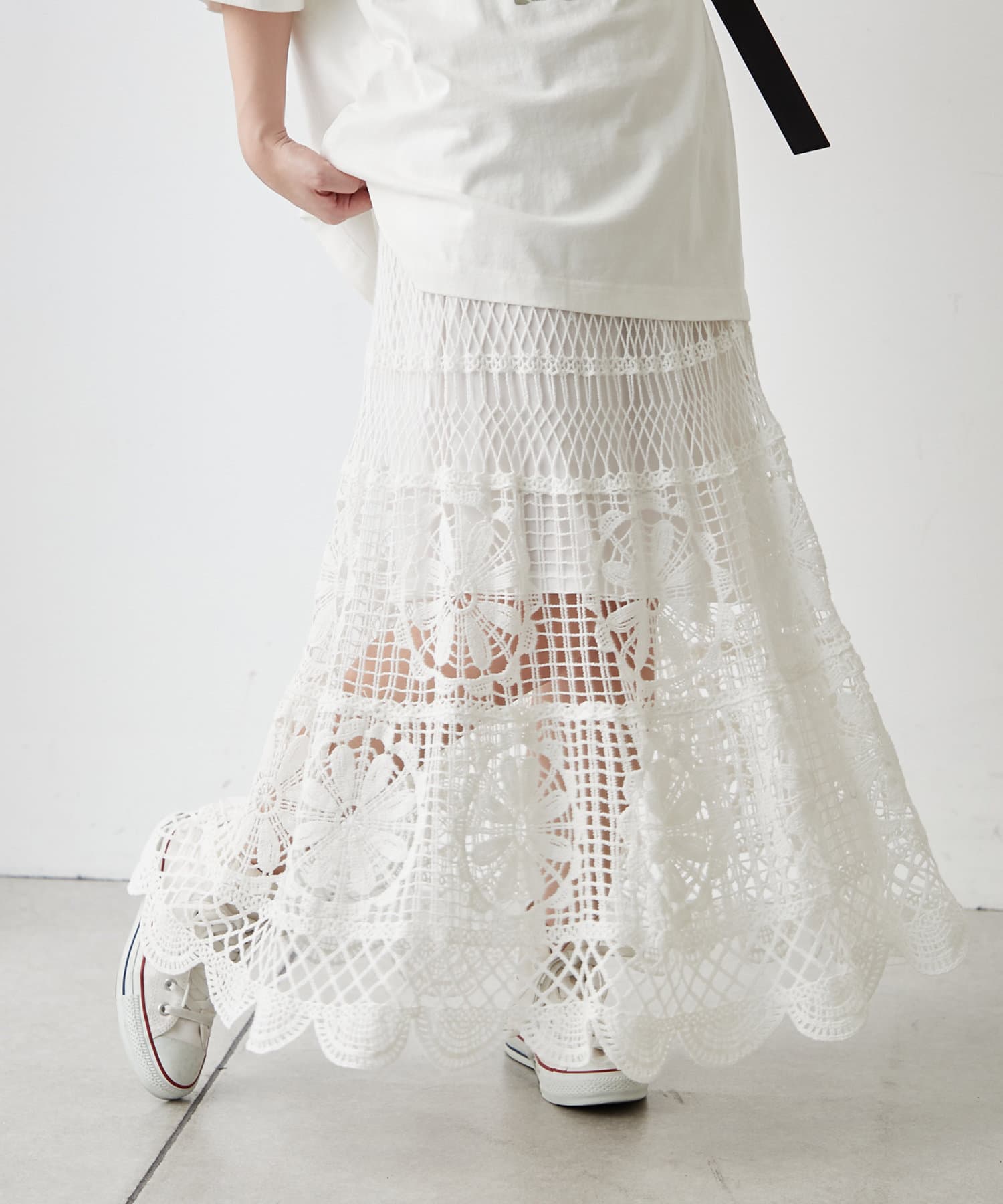 Remind me and forever(リマインドミーアンドフォーエバー) 【清涼感抜群◎】カギ針ロングスカート