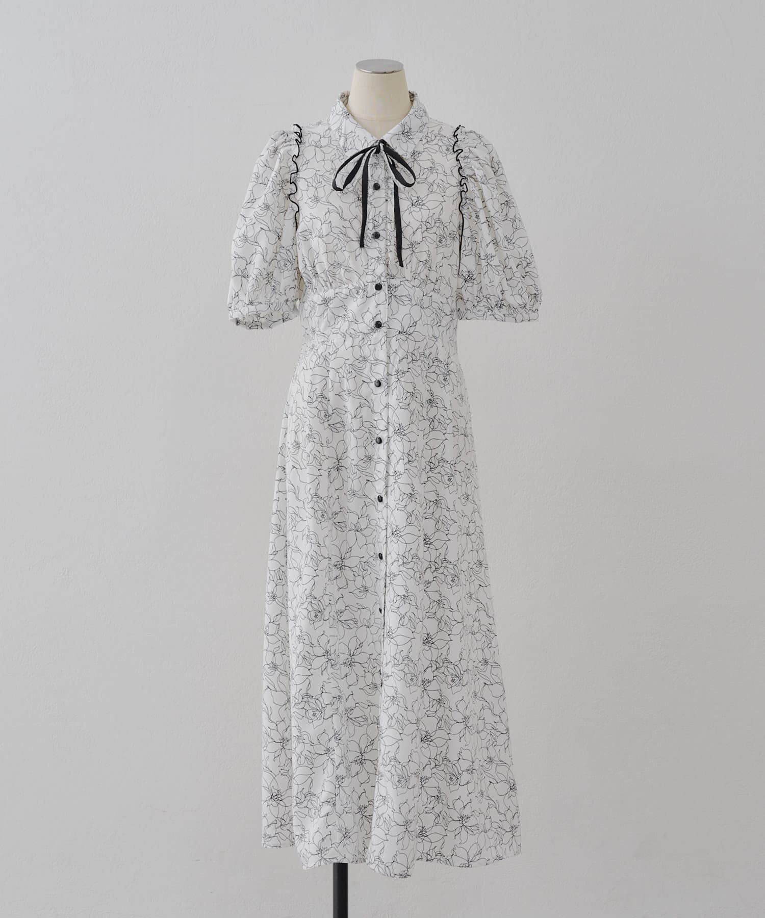 Remind me and forever(リマインドミーアンドフォーエバー) 【選べる2丈！】パフスリーブリボンワンピース