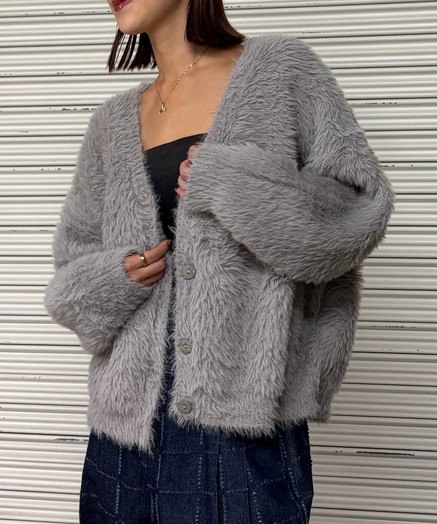 -goocy-(グーシー) フェザニットーオーバーカーデ