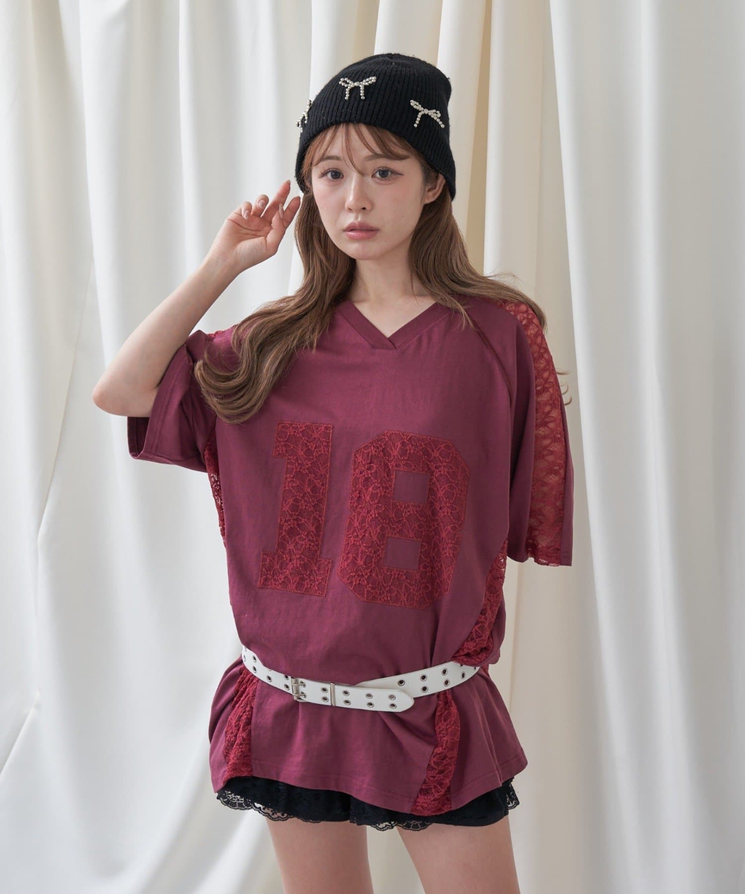 RAY CASSIN(レイカズン) レースナンバリングルーズTシャツ