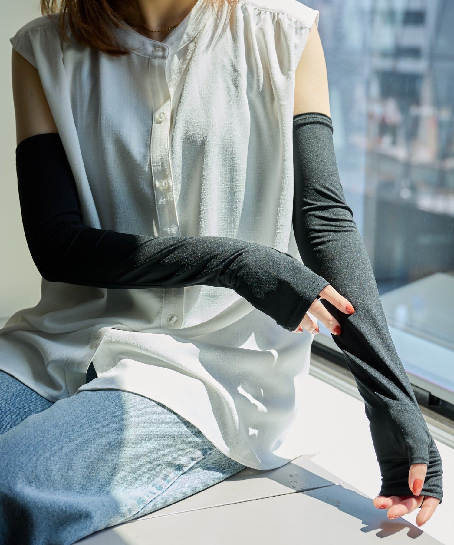 COLONY 2139(コロニー トゥーワンスリーナイン) UV&冷感アームカバー50cm