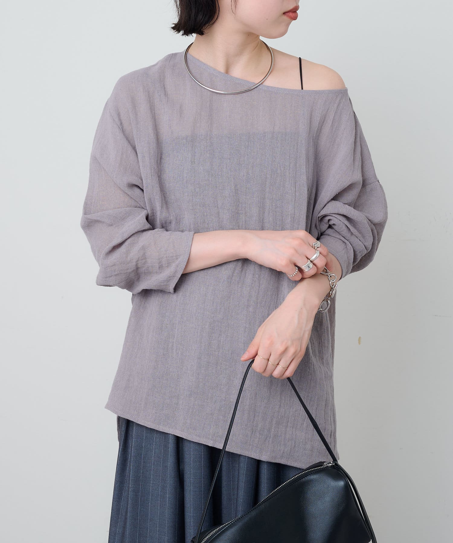 Omekashi(オメカシ) リネンガーゼTブラウス